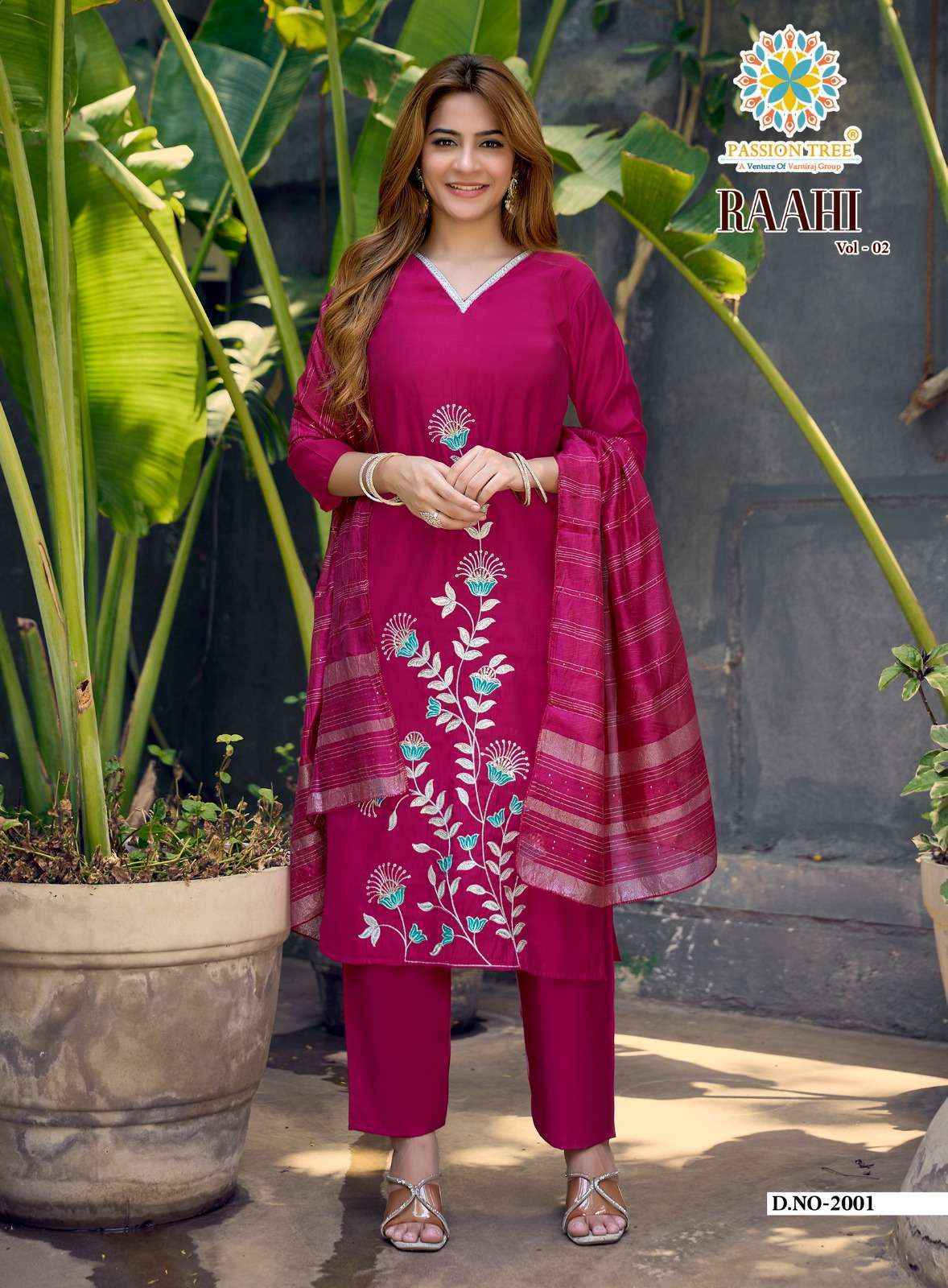 Passion Tree Raahi Vol-2 Roman Silk Readymade Suit (8 pcs Catalogue)