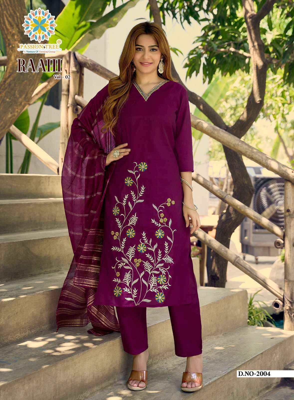 Passion Tree Raahi Vol-2 Roman Silk Readymade Suit (8 pcs Catalogue)