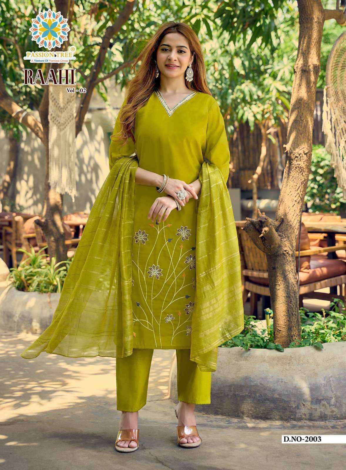 Passion Tree Raahi Vol-2 Roman Silk Readymade Suit (8 pcs Catalogue)