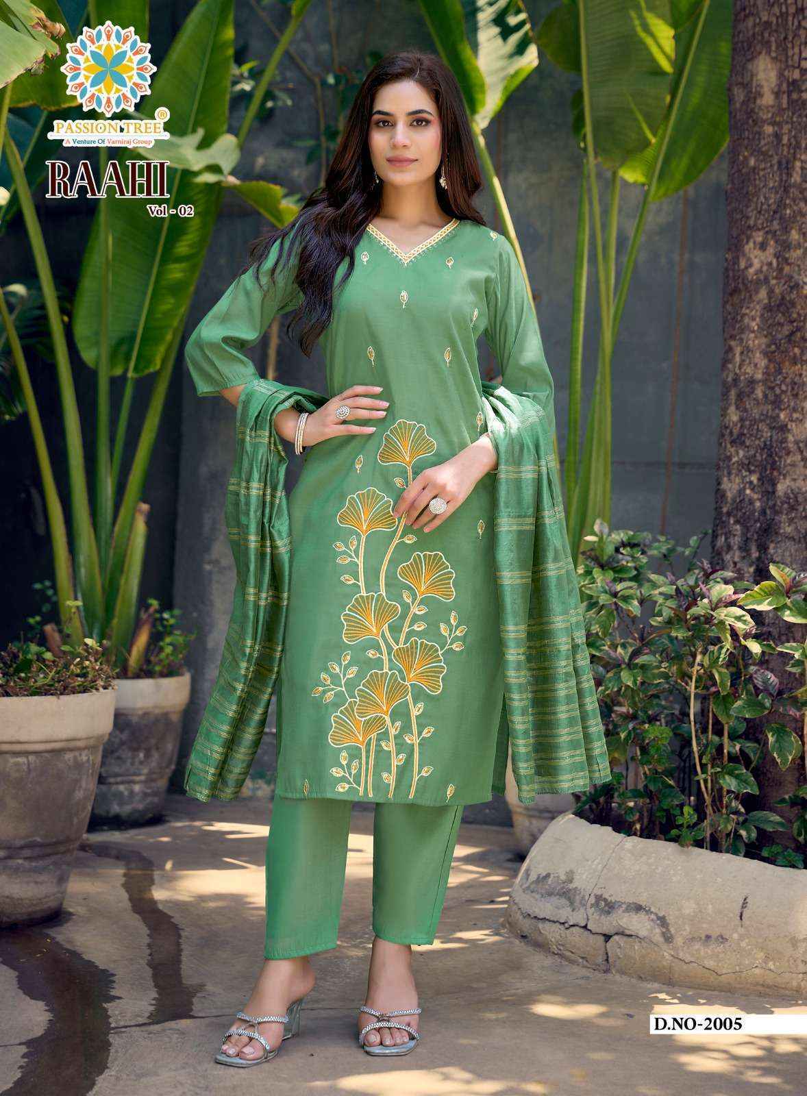 Passion Tree Raahi Vol-2 Roman Silk Readymade Suit (8 pcs Catalogue)