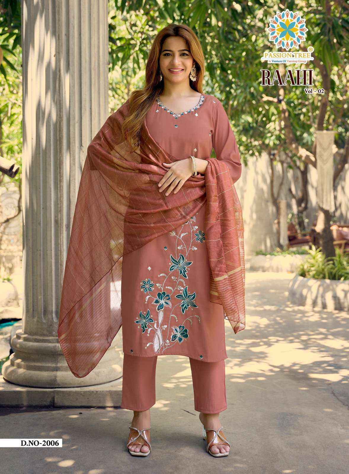 Passion Tree Raahi Vol-2 Roman Silk Readymade Suit (8 pcs Catalogue)