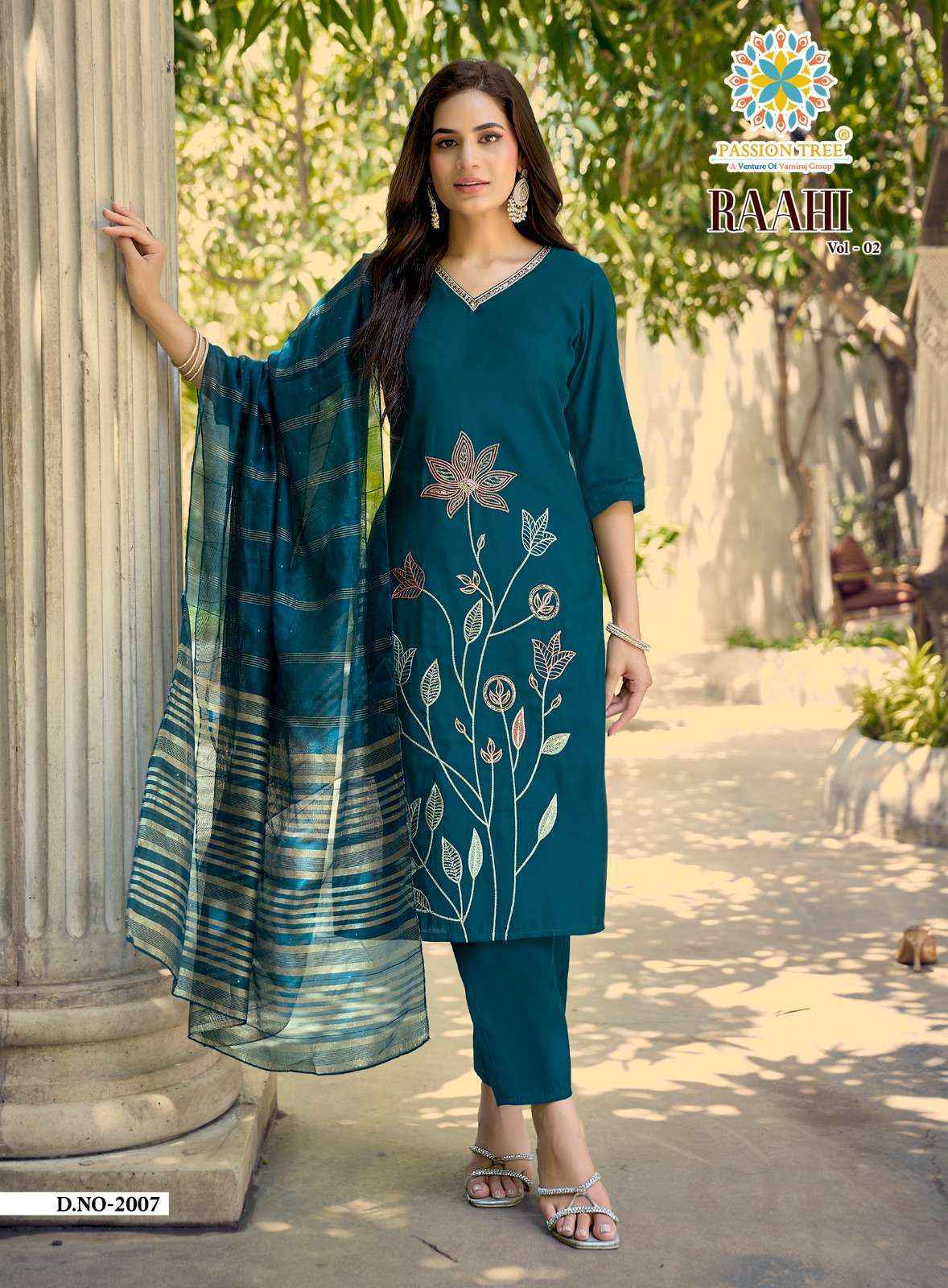 Passion Tree Raahi Vol-2 Roman Silk Readymade Suit (8 pcs Catalogue)