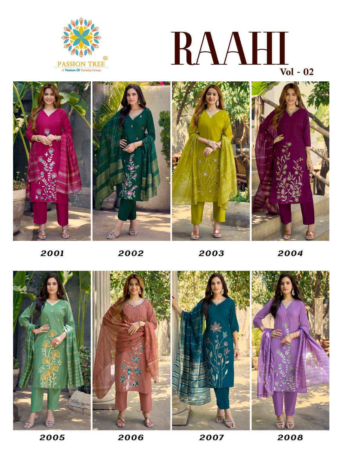 Passion Tree Raahi Vol-2 Roman Silk Readymade Suit (8 pcs Catalogue)