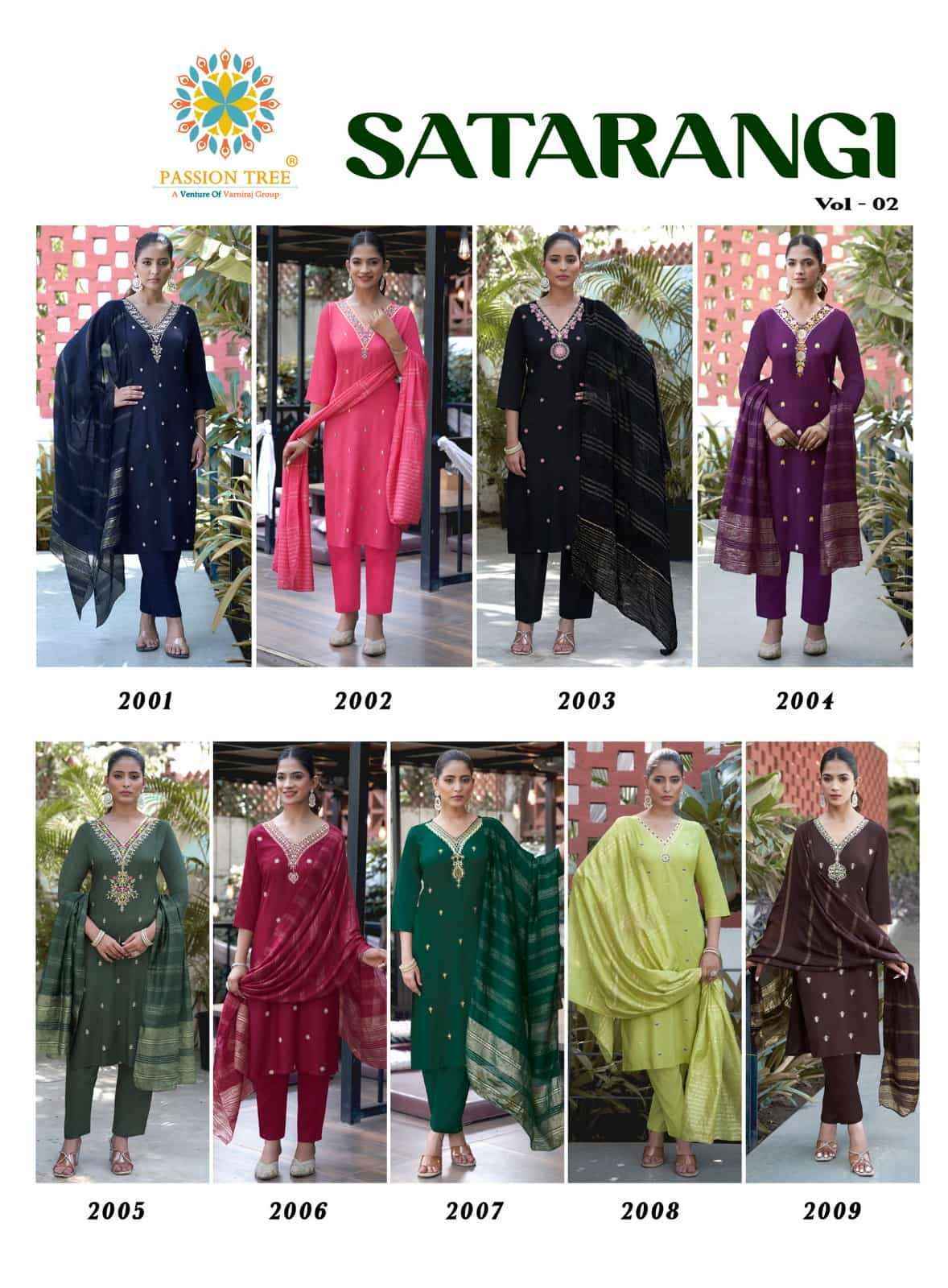 Passion Tree Satarangi Vol 2 Rayon Kurti Combo 9 pcs Catalogue