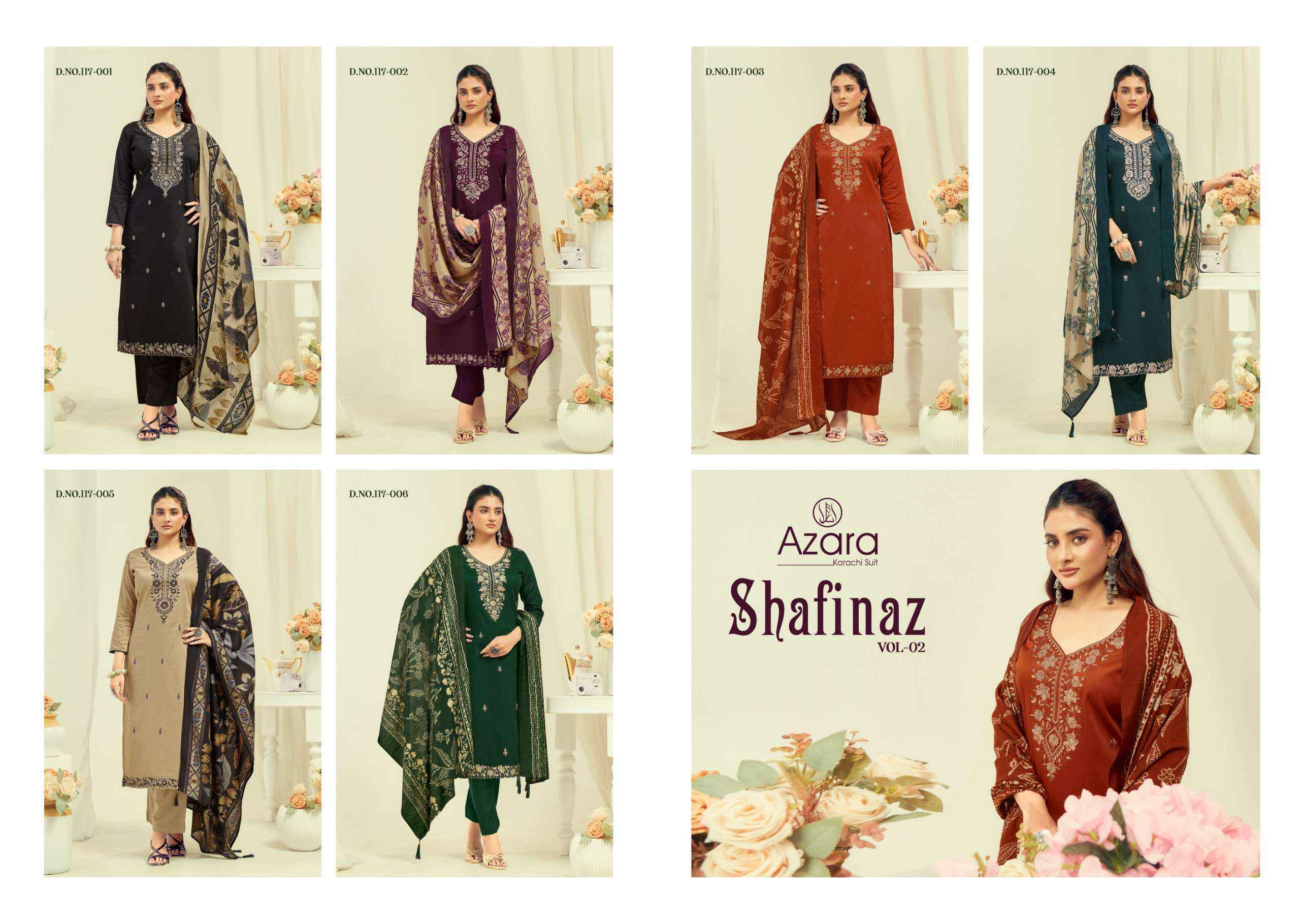 Radhika Fashion Azara Shafinaz Vol 2 Jam Cotton Dress Material 6 pcs Catalogue