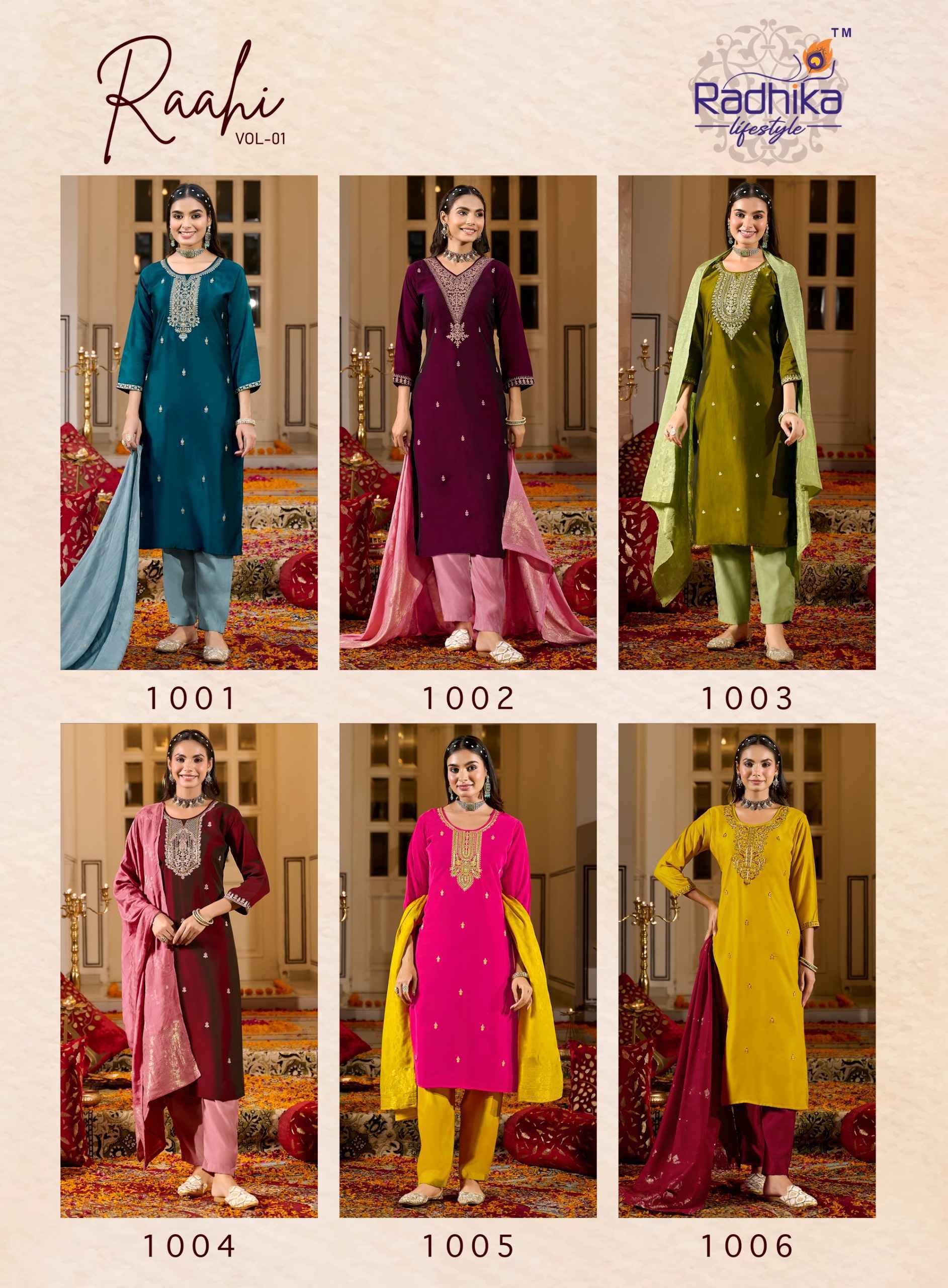 Radhika Lifestyle Rahi Vol-1 Silk Readymade Suit (6 pcs Cataloge)