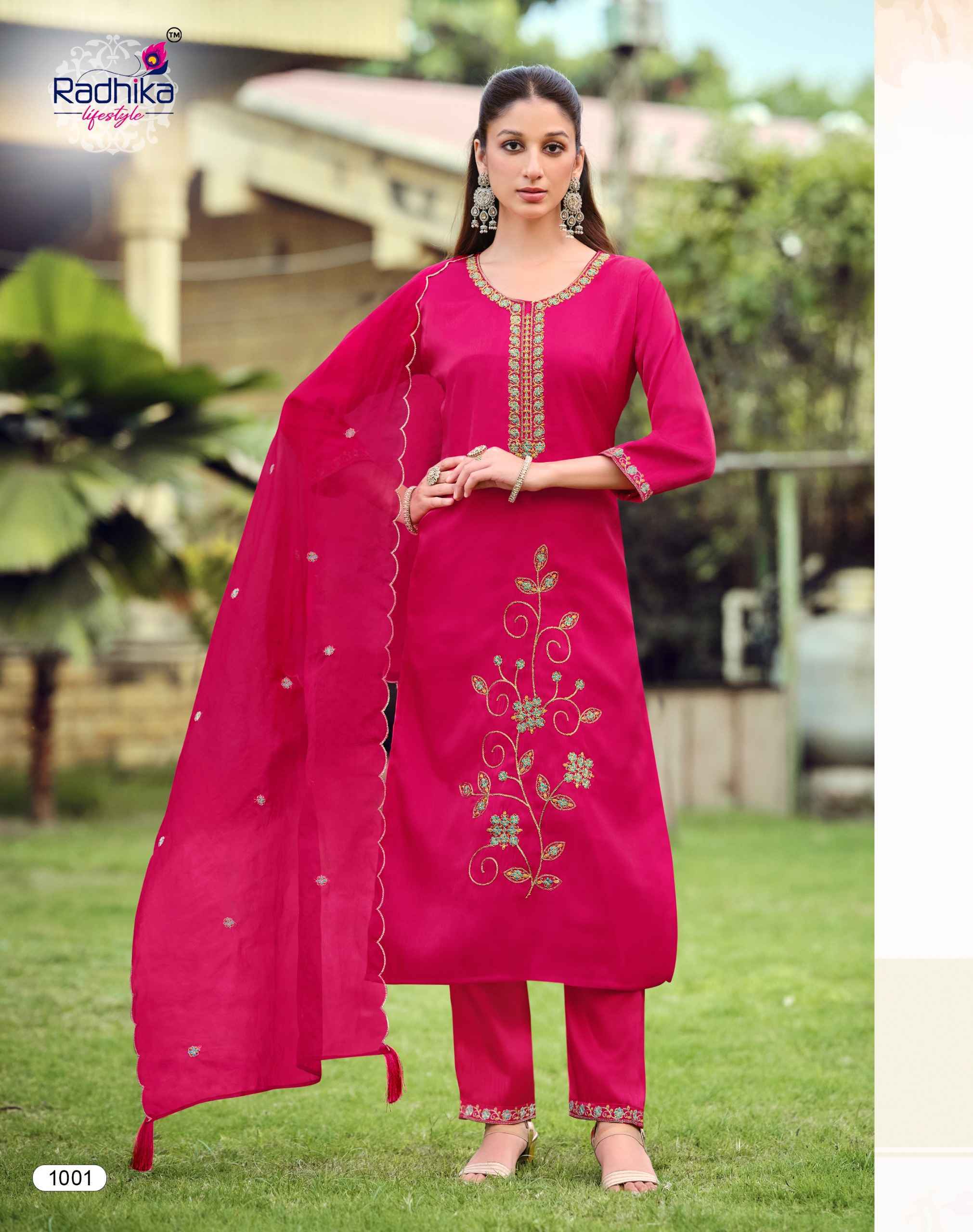 Radhika Lifestyle Ruby Vol-1 Glass Roman Readymade Suit (6 pcs Catalogue)