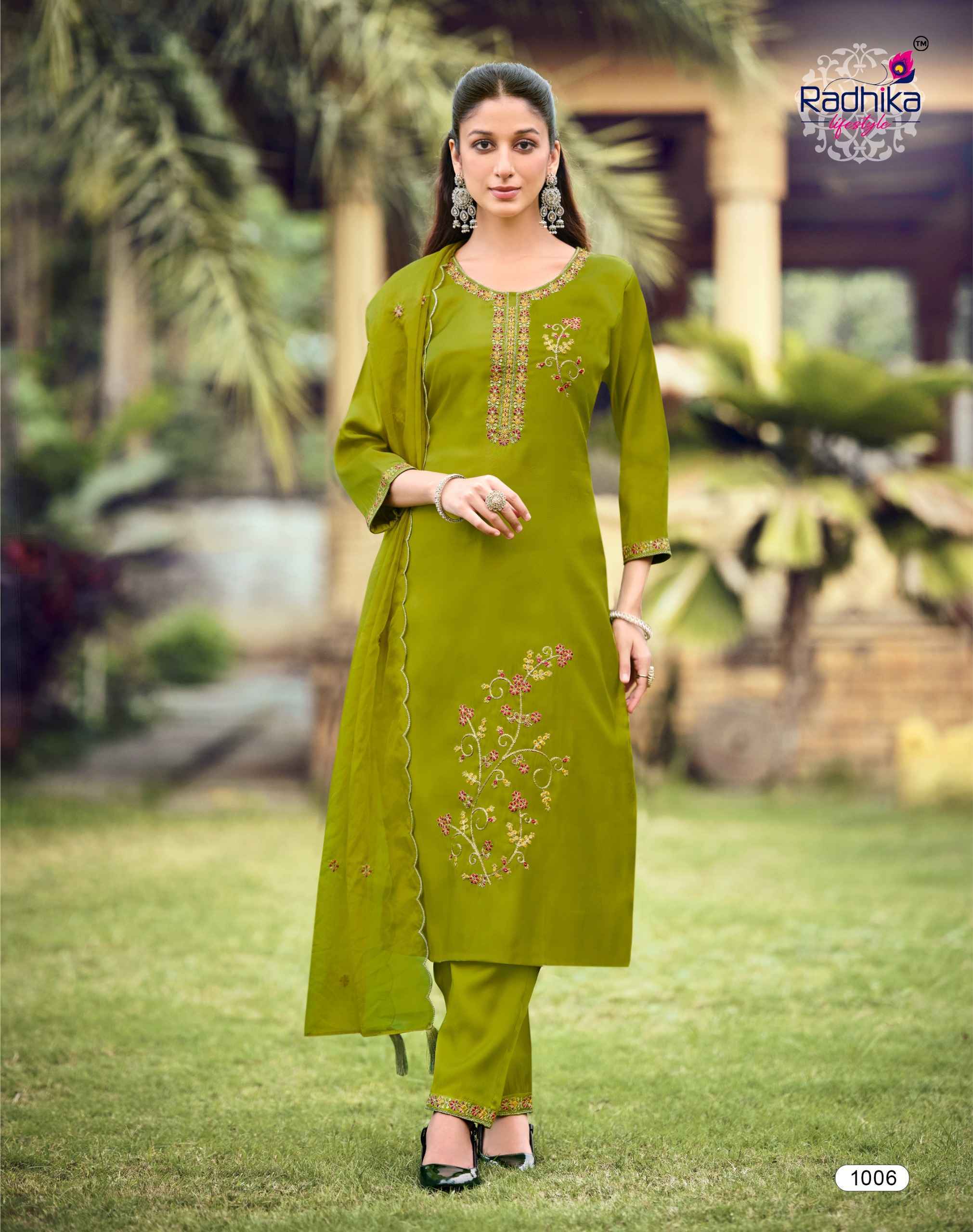 Radhika Lifestyle Ruby Vol-1 Glass Roman Readymade Suit (6 pcs Catalogue)