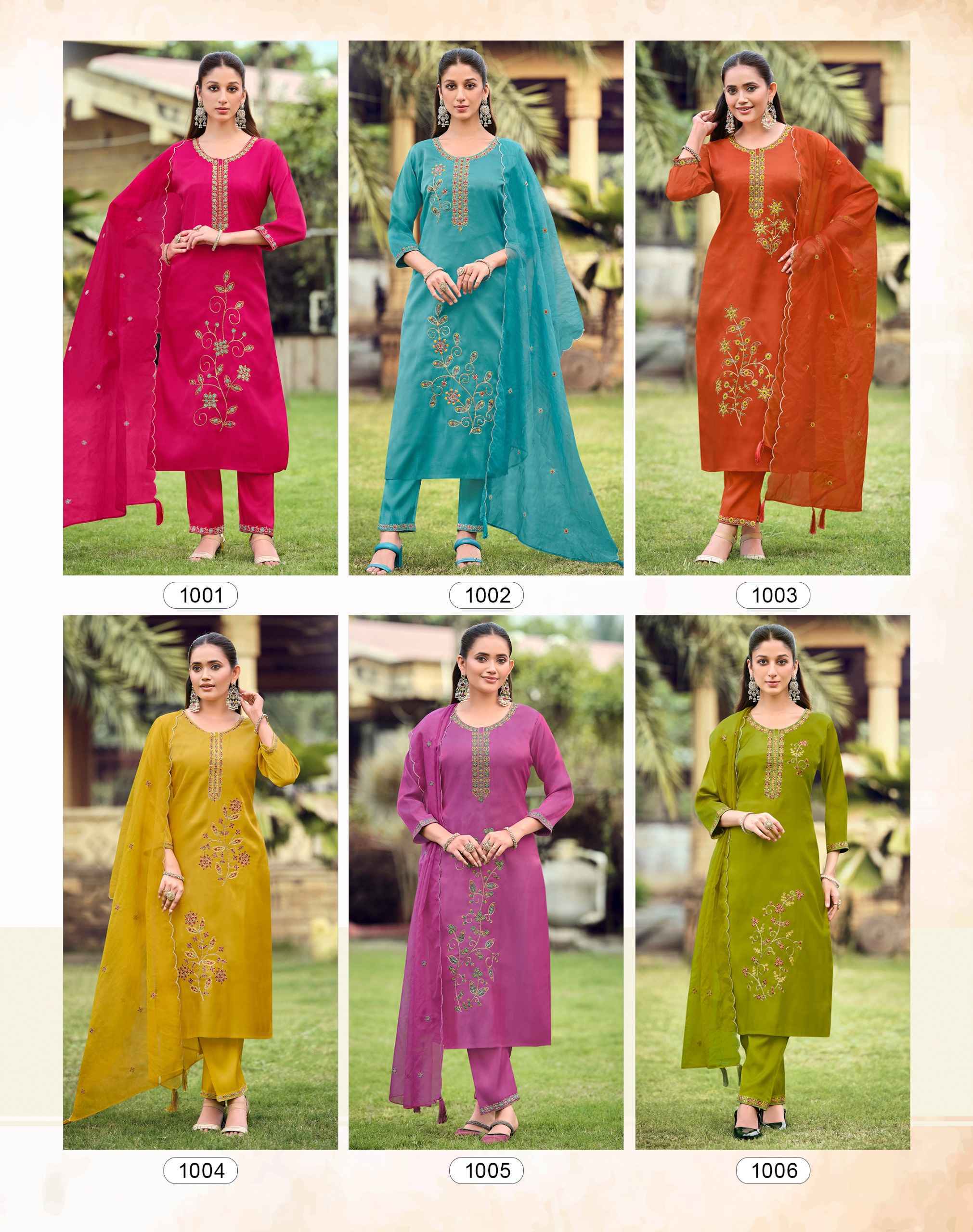 Radhika Lifestyle Ruby Vol-1 Glass Roman Readymade Suit (6 pcs Catalogue)