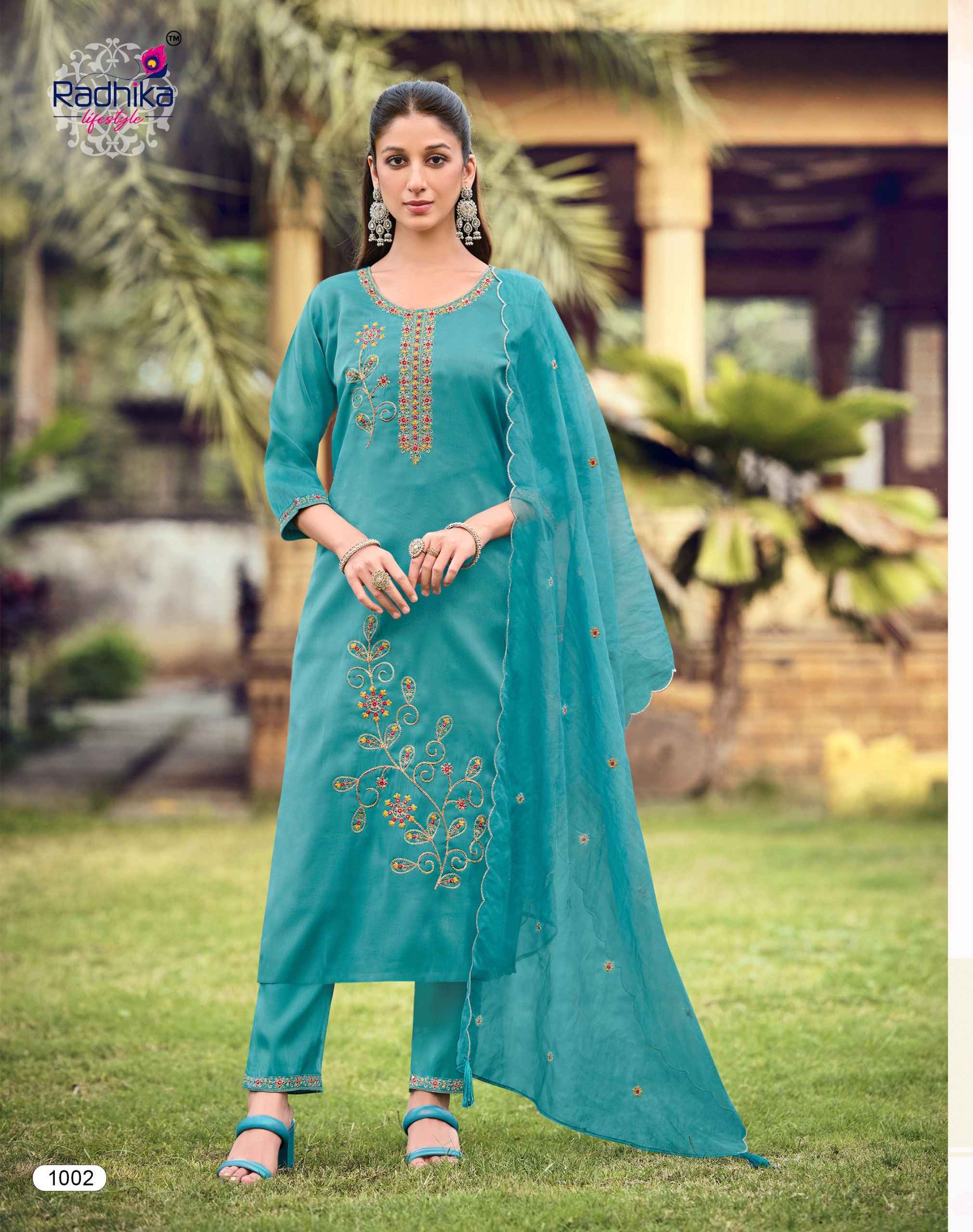 Radhika Lifestyle Ruby Vol-1 Glass Roman Readymade Suit (6 pcs Catalogue)