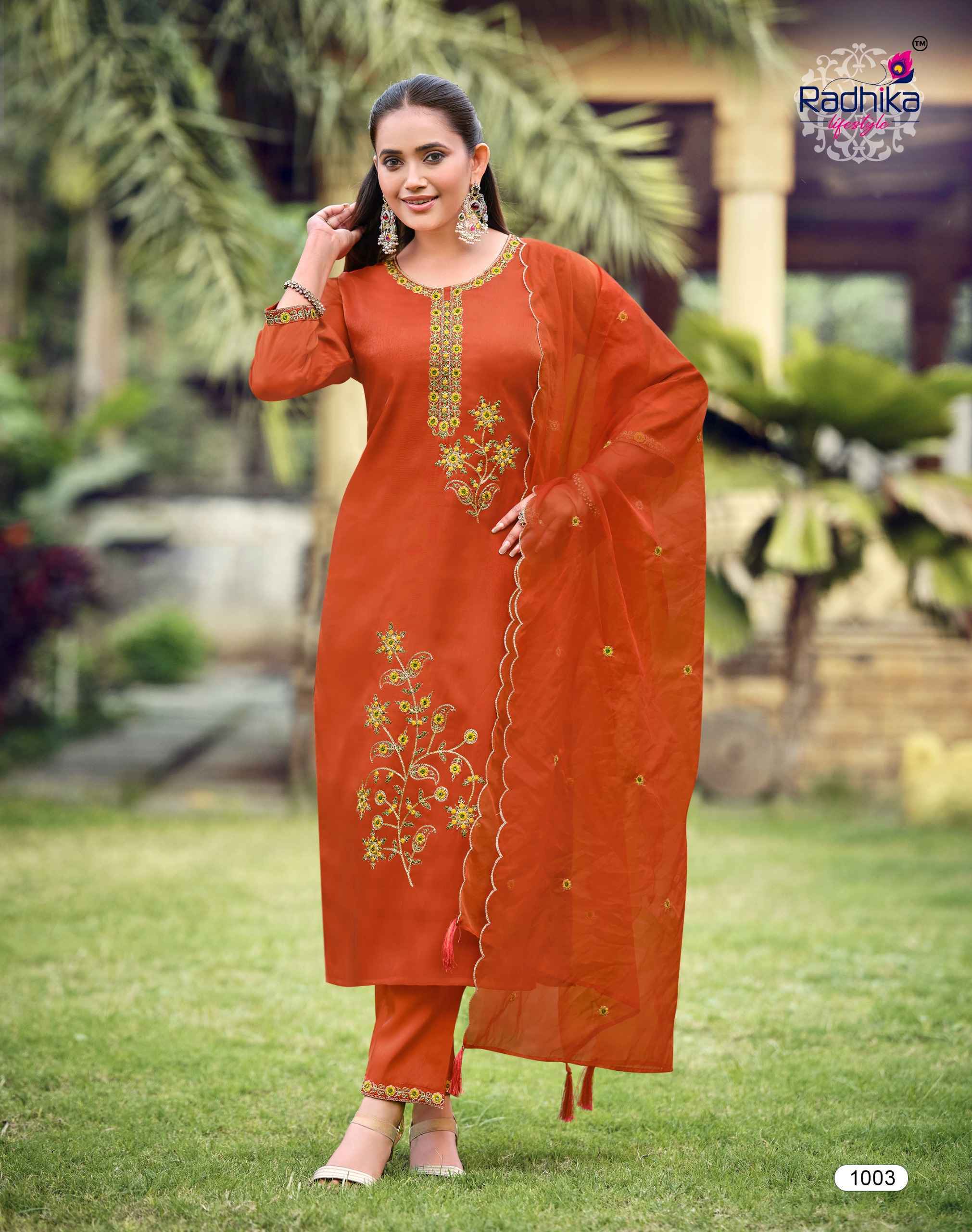 Radhika Lifestyle Ruby Vol-1 Glass Roman Readymade Suit (6 pcs Catalogue)