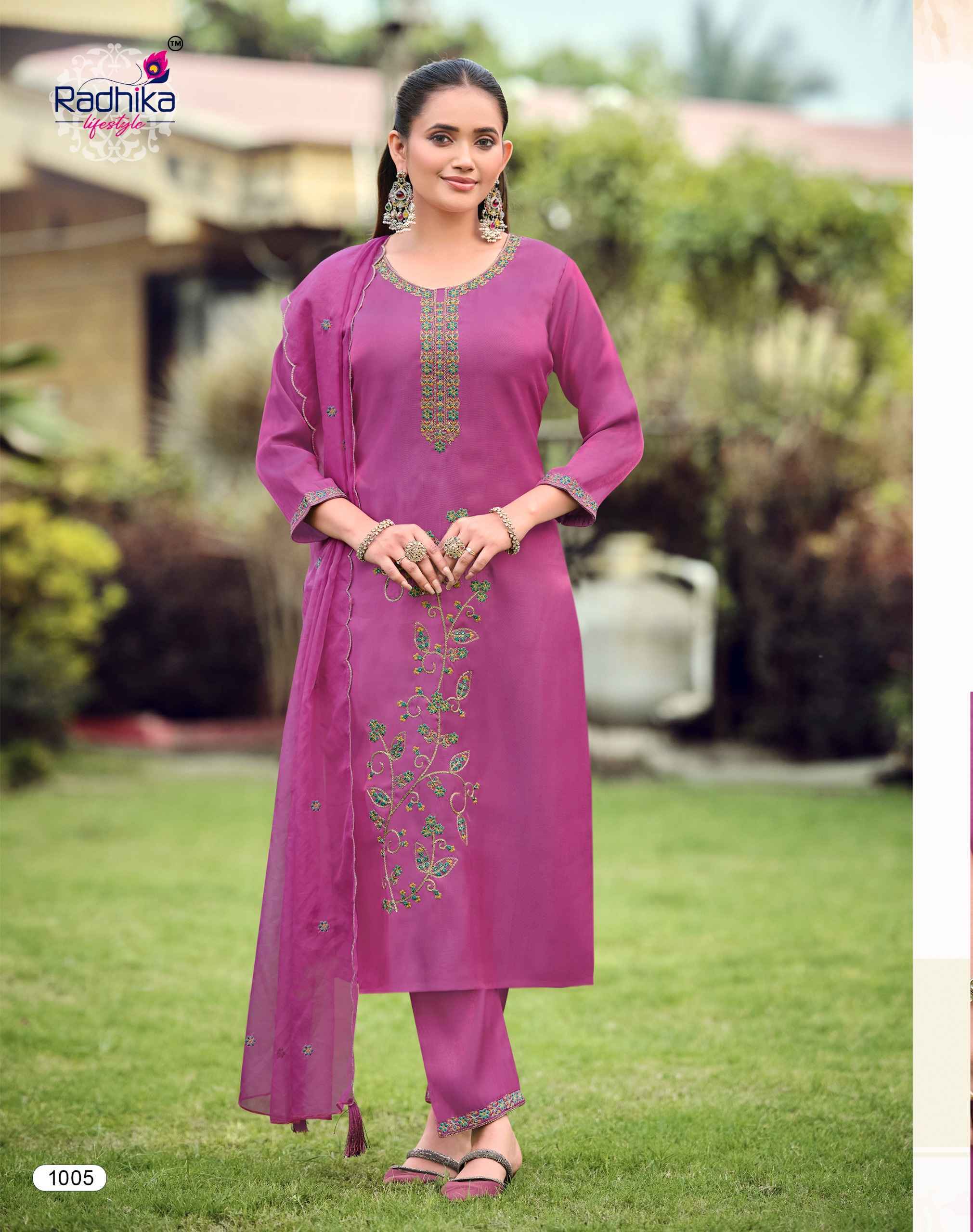 Radhika Lifestyle Ruby Vol-1 Glass Roman Readymade Suit (6 pcs Catalogue)