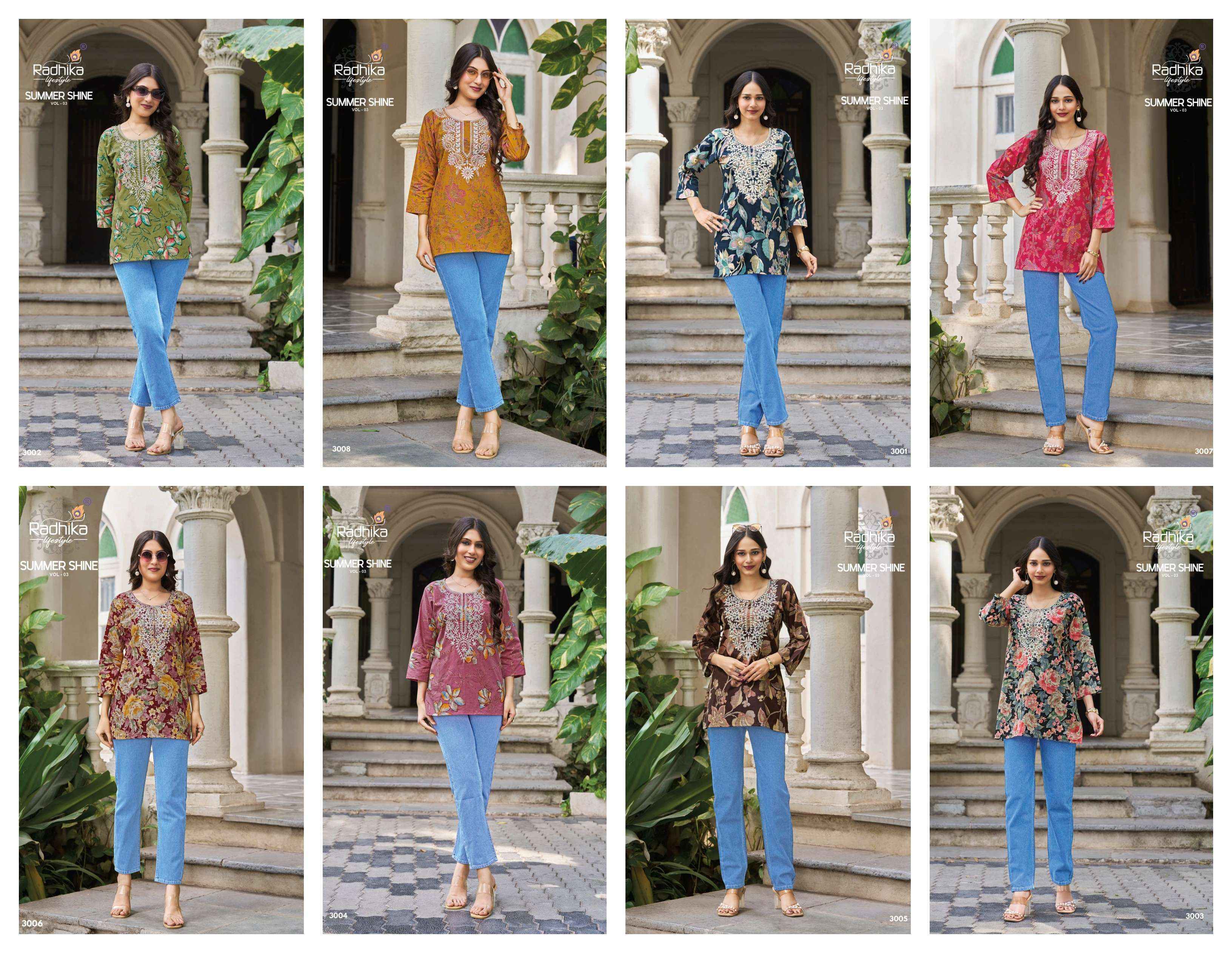 Radhika Lifestyle Summer Shine Vol-3 Weastern Cotton Top (8 pcs Catalogue)