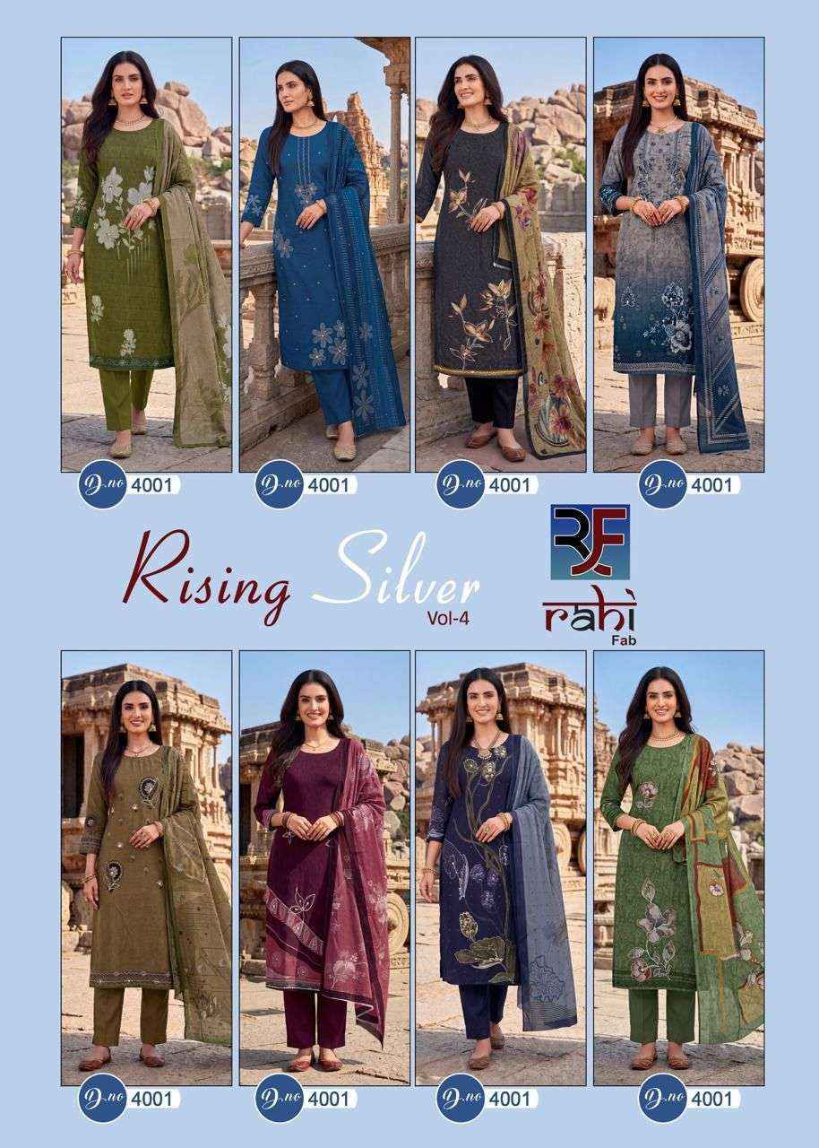 Rahi Fab Rising Silver Vol-4 Cotton Dress Material (8 pcs Catalogue)