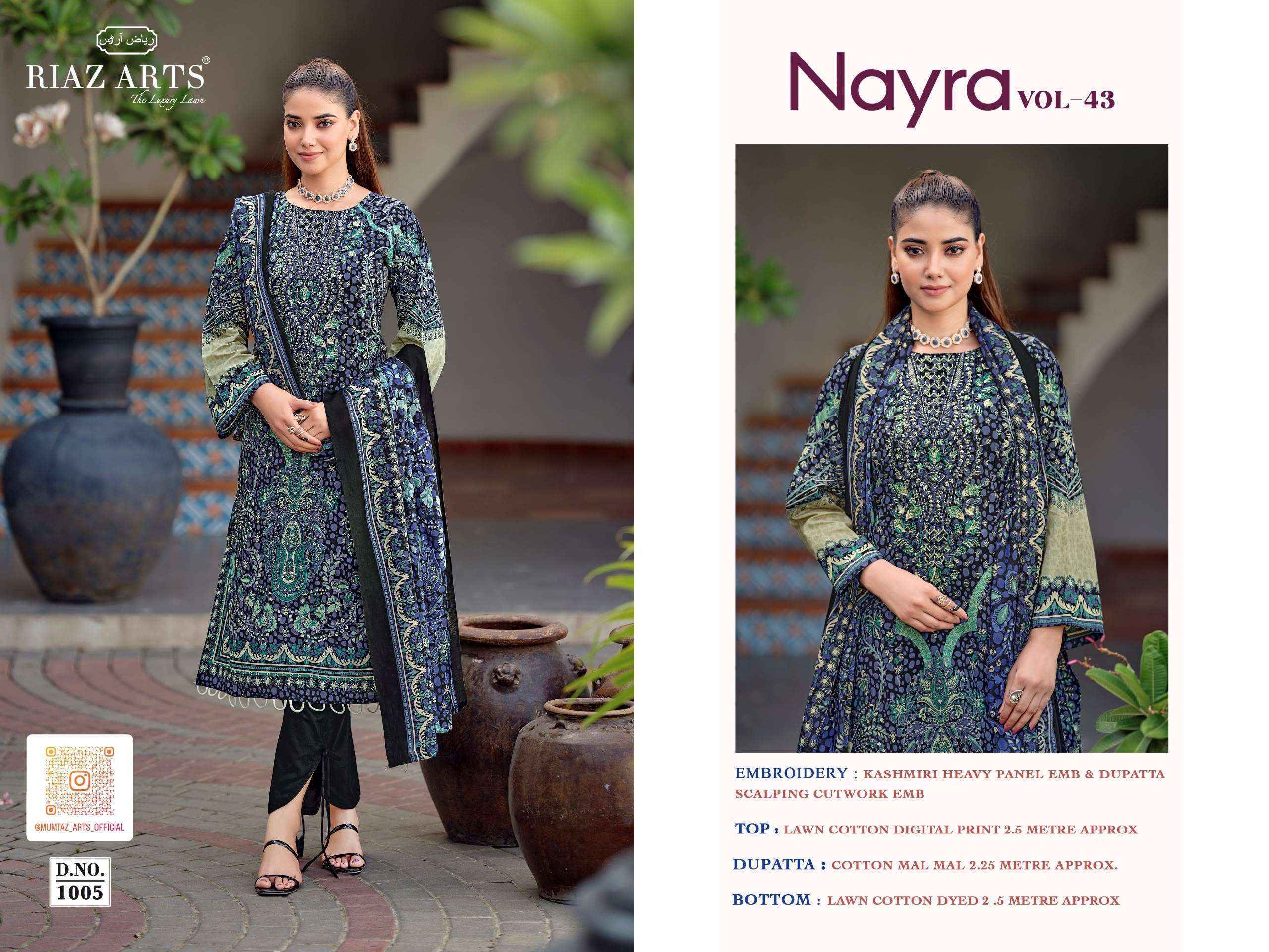 Riaz Arts Nayra Vol-43 Cotton Dress Material (8 pcs Catalogue)