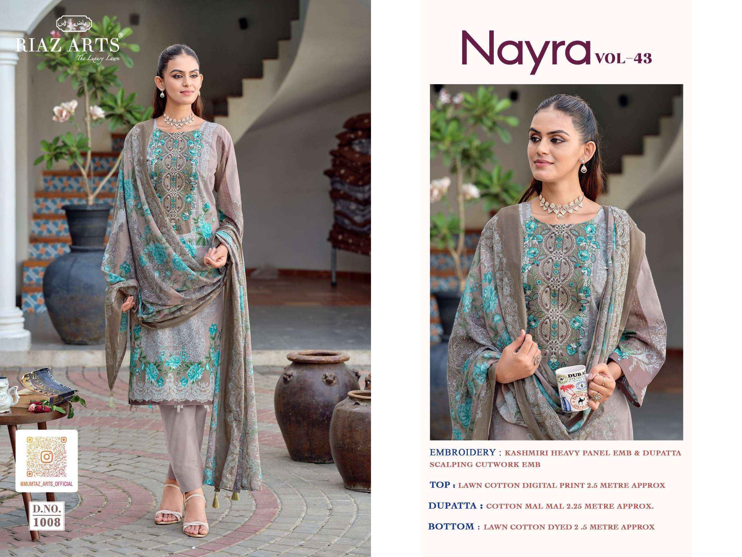Riaz Arts Nayra Vol-43 Cotton Dress Material (8 pcs Catalogue)