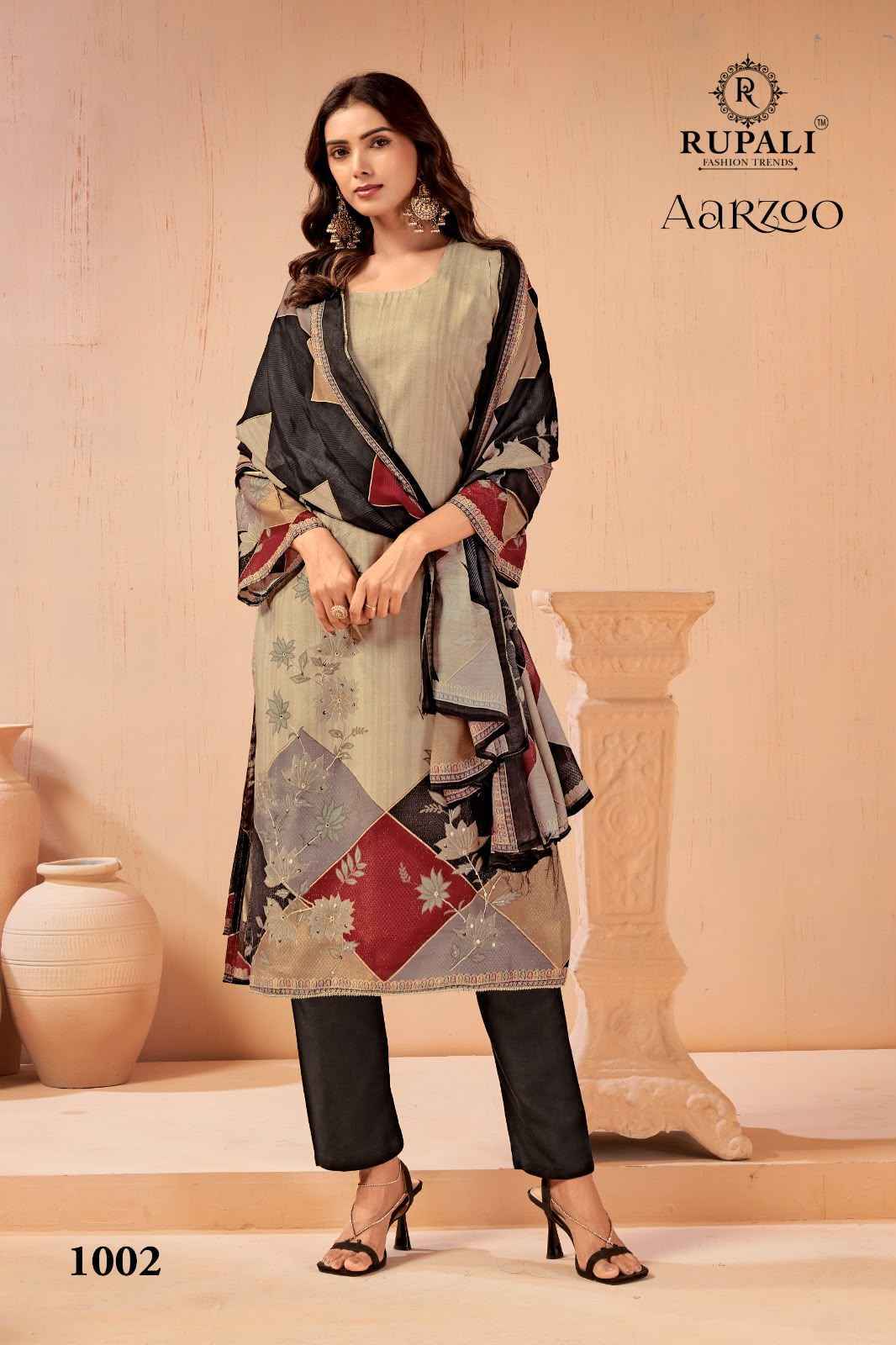 Rupali Fashion Aarzoo Viscose Muslin Dress Material 4 pcs Catalogue