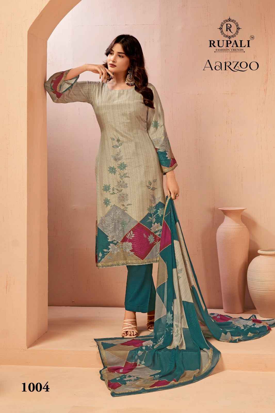 Rupali Fashion Aarzoo Viscose Muslin Dress Material 4 pcs Catalogue