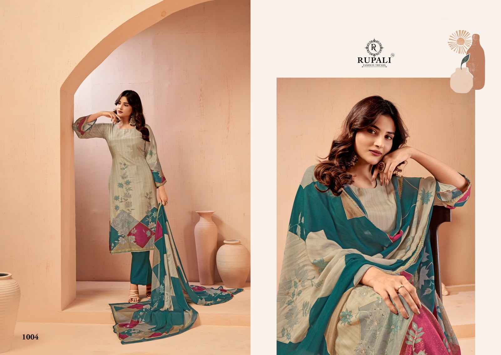 Rupali Fashion Aarzoo Viscose Muslin Dress Material 4 pcs Catalogue