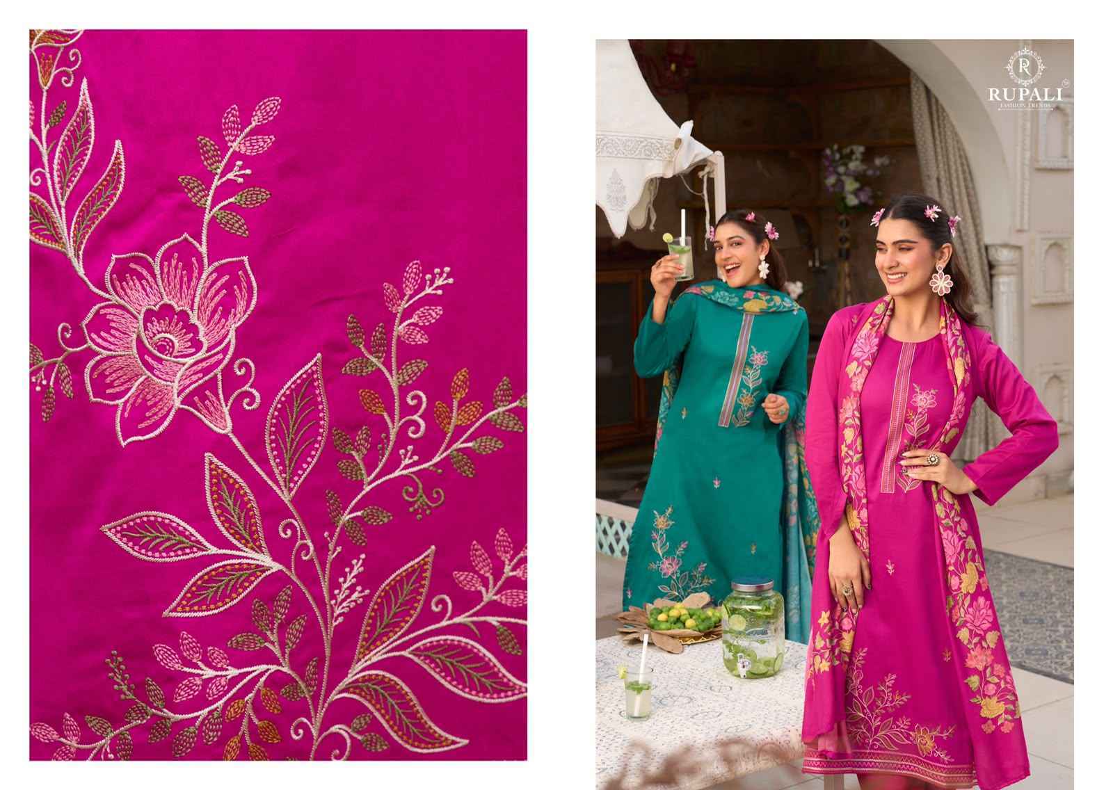 Rupali Fashion Riyasat Jam Satin Dress Material (4 pcs Catalogue)