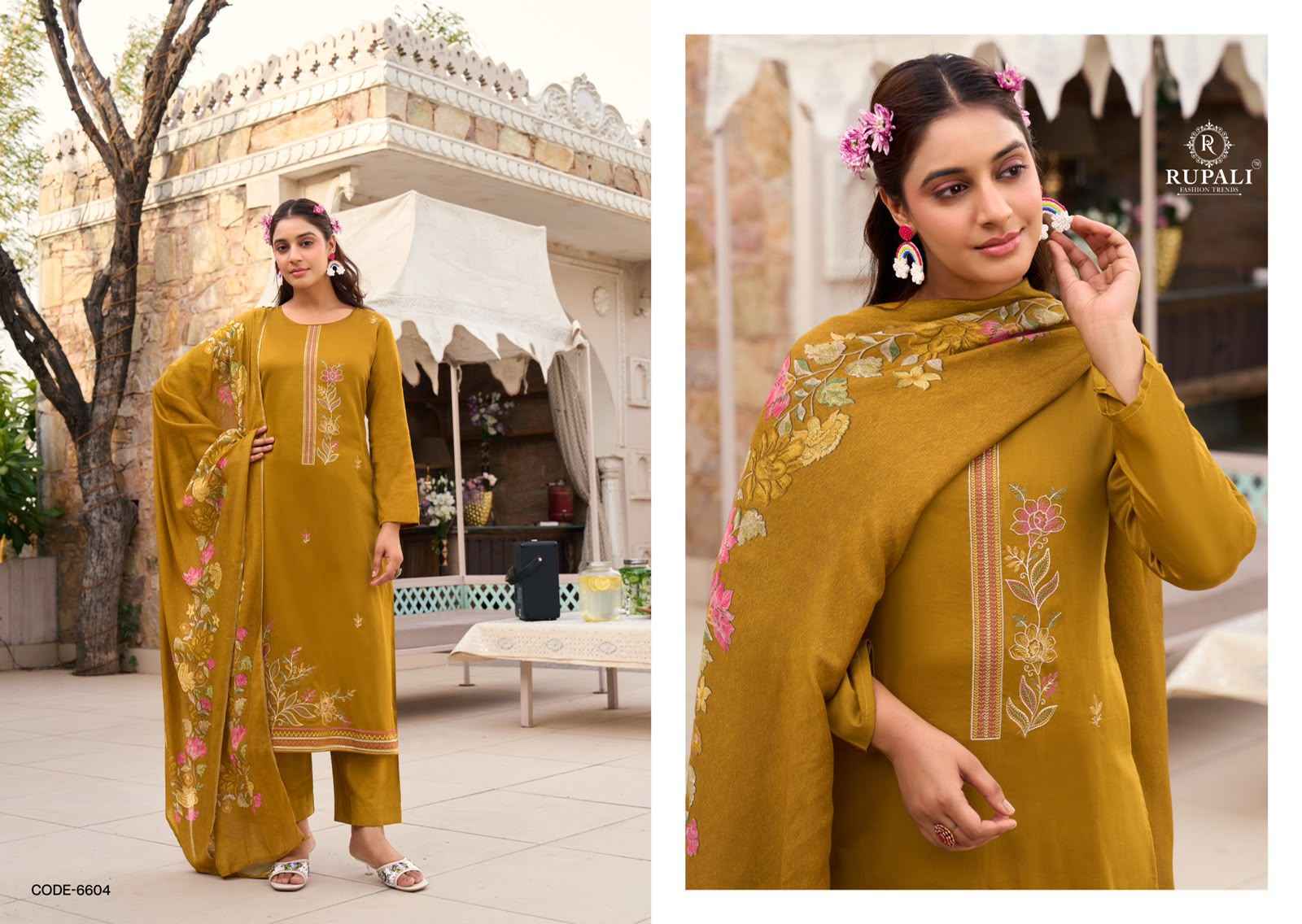Rupali Fashion Riyasat Jam Satin Dress Material (4 pcs Catalogue)