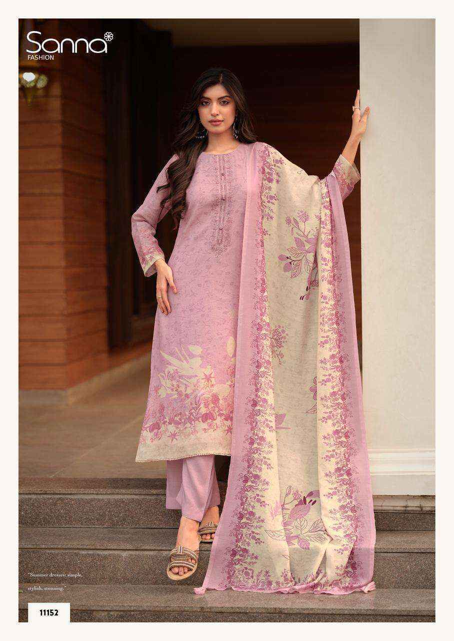 Sanna Fashion Safira Linen Cotton Dress Material 6 pcs Catalogue