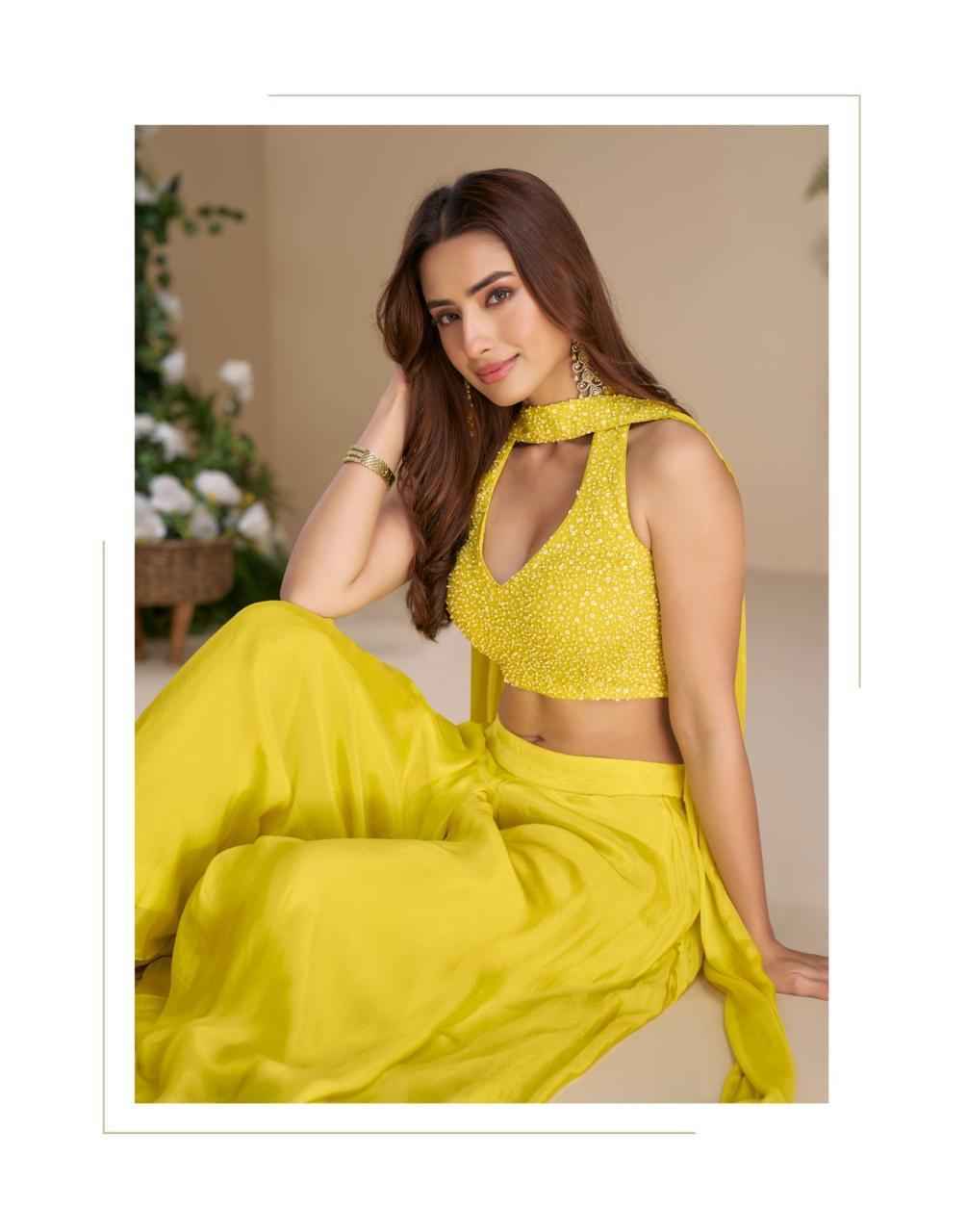 Sayuri Designer Moon Readymade Chinnon Silk Dress (5 pcs Catalogue)