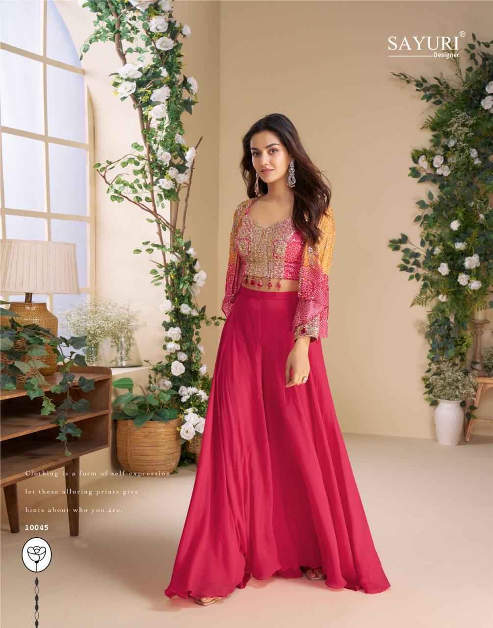 Sayuri Designer Moon Readymade Chinnon Silk Dress (5 pcs Catalogue)