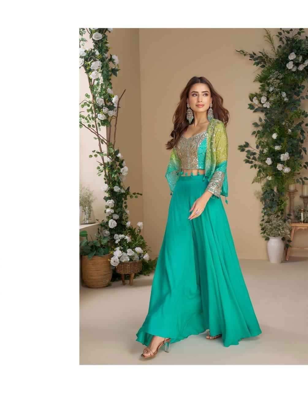 Sayuri Designer Moon Readymade Chinnon Silk Dress (5 pcs Catalogue)