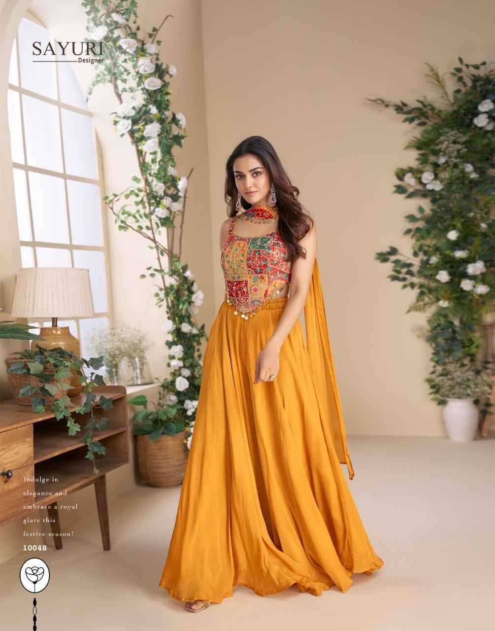 Sayuri Designer Moon Readymade Chinnon Silk Dress (5 pcs Catalogue)