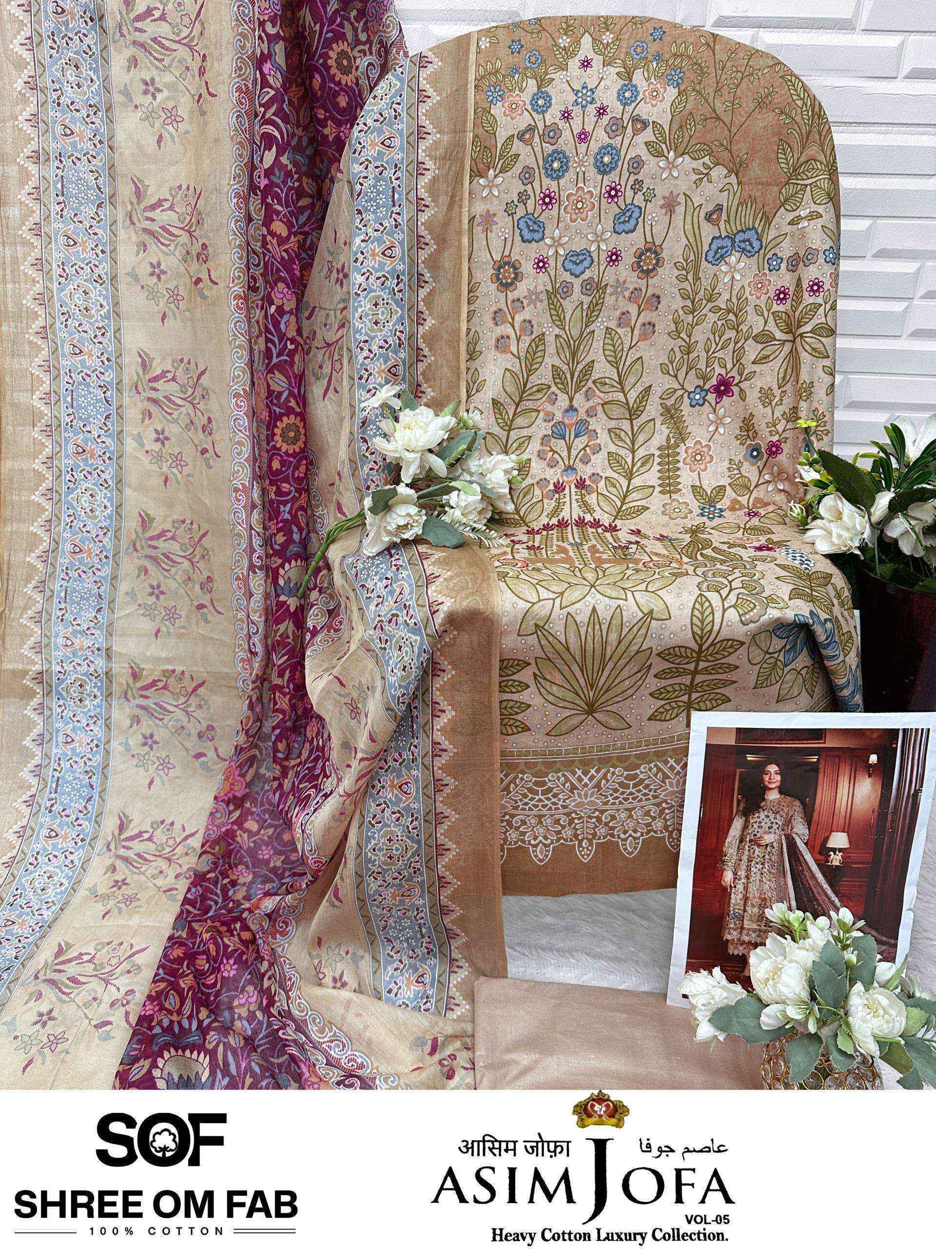 Shree Om Fab Asim Jofa Vol-5 Cotton Dress Material (6 pcs Catalogue)