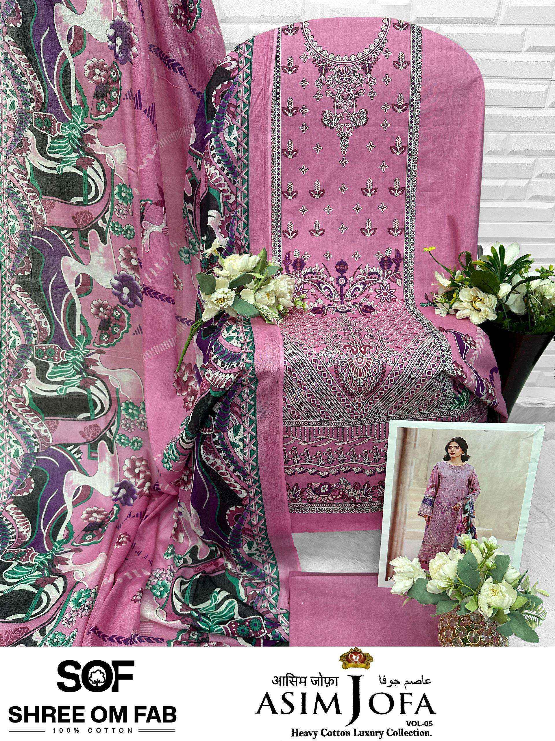 Shree Om Fab Asim Jofa Vol-5 Cotton Dress Material (6 pcs Catalogue)