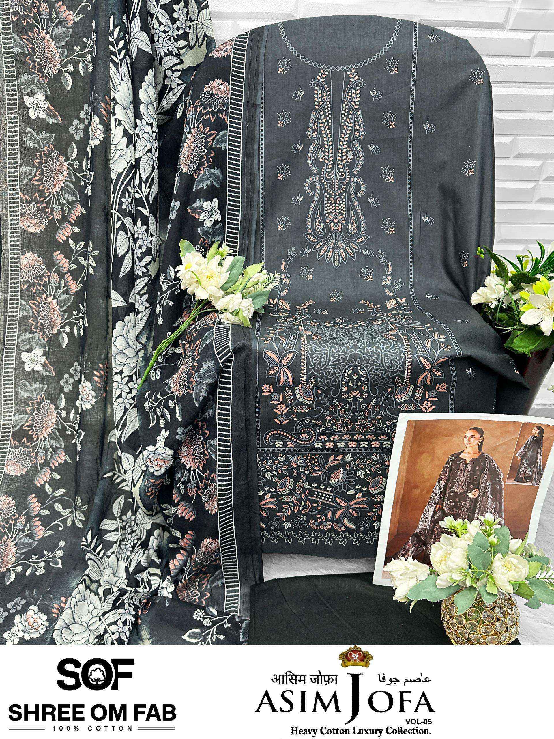 Shree Om Fab Asim Jofa Vol-5 Cotton Dress Material (6 pcs Catalogue)