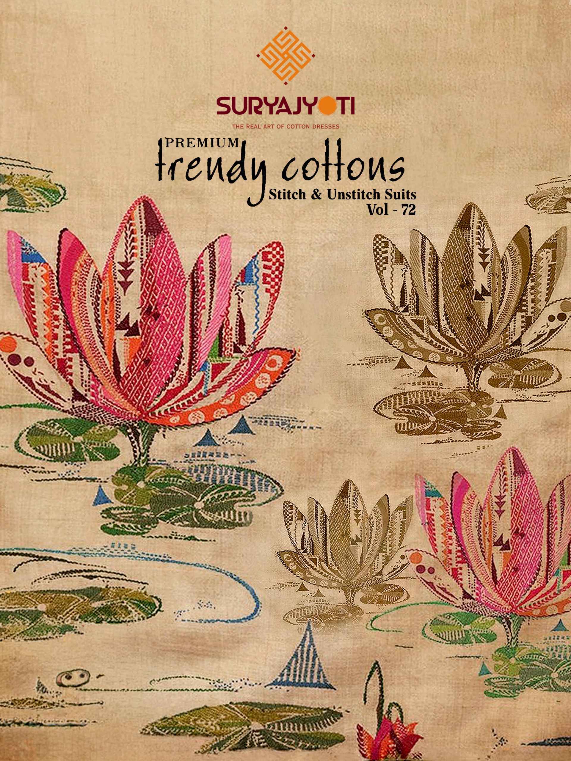 Suryajyoti Trendy Cotton Vol-72 Cotton Dress Material (20 pcs Catalogue)