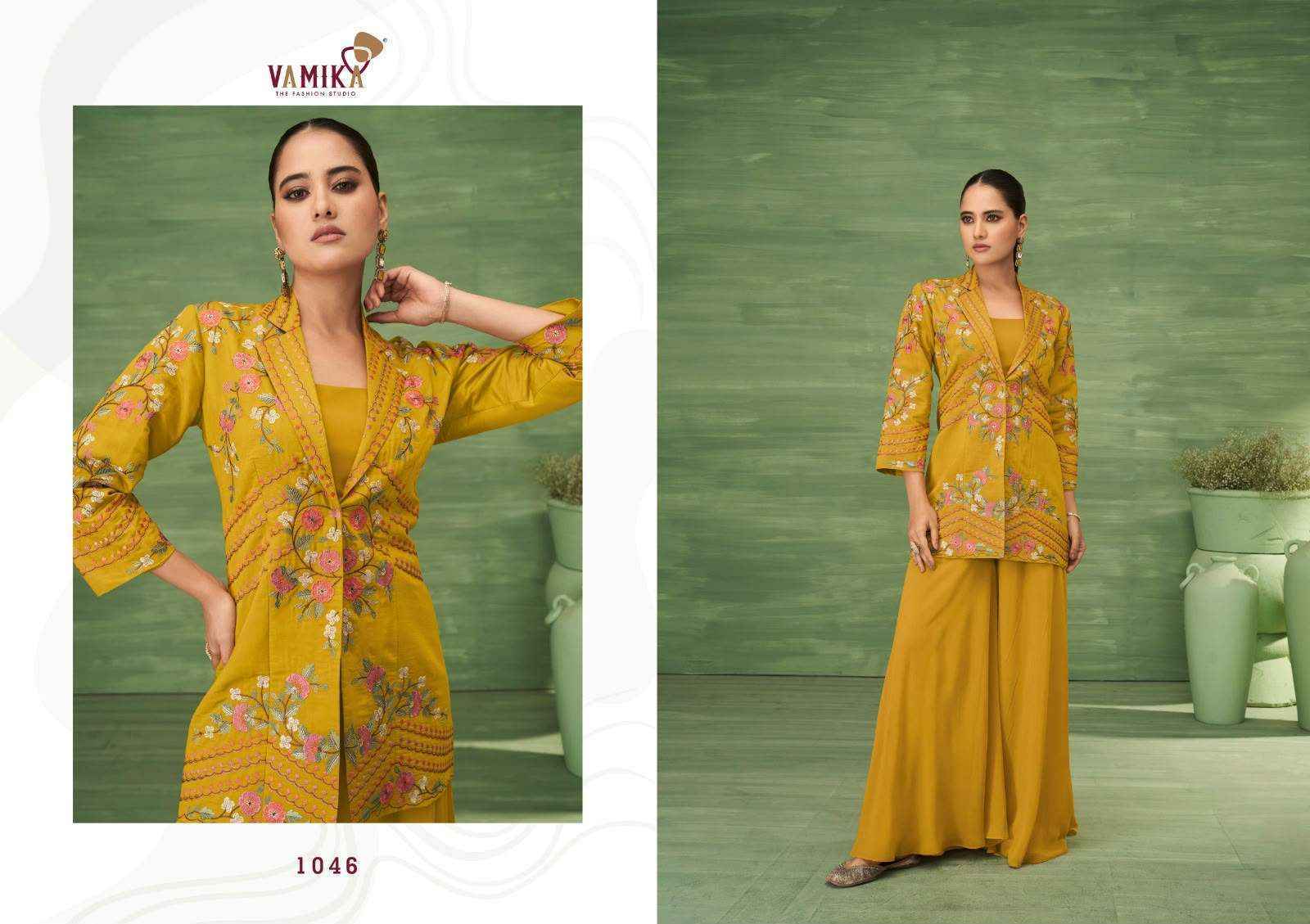 Vamika Jalwa Designer Roman Silk Dress 4 pcs Catalogue