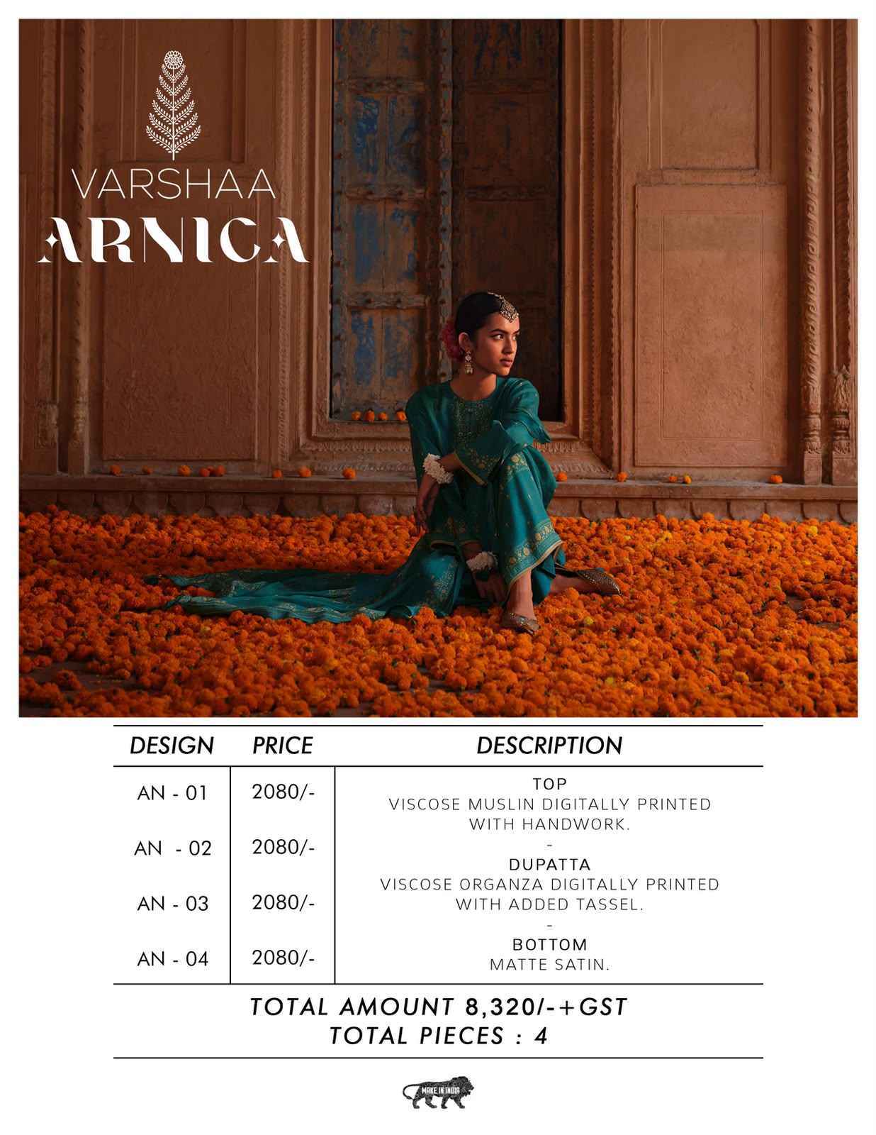 Varshaa Arnica Muslin Dress Material 4 pcs Catalogue