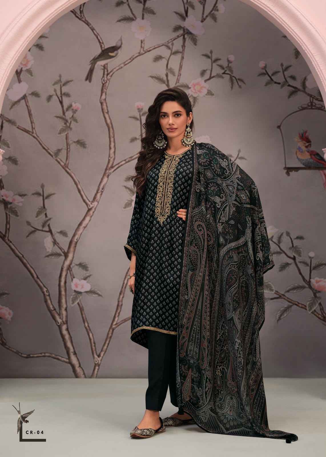 Varshaa Cyrah Modal satin Dress Material 4 pcs Catalogue