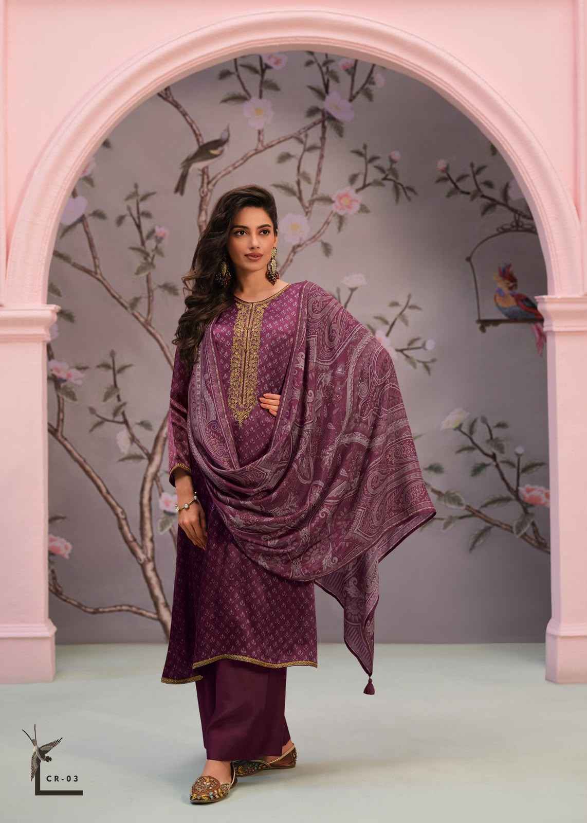 Varshaa Cyrah Modal satin Dress Material 4 pcs Catalogue
