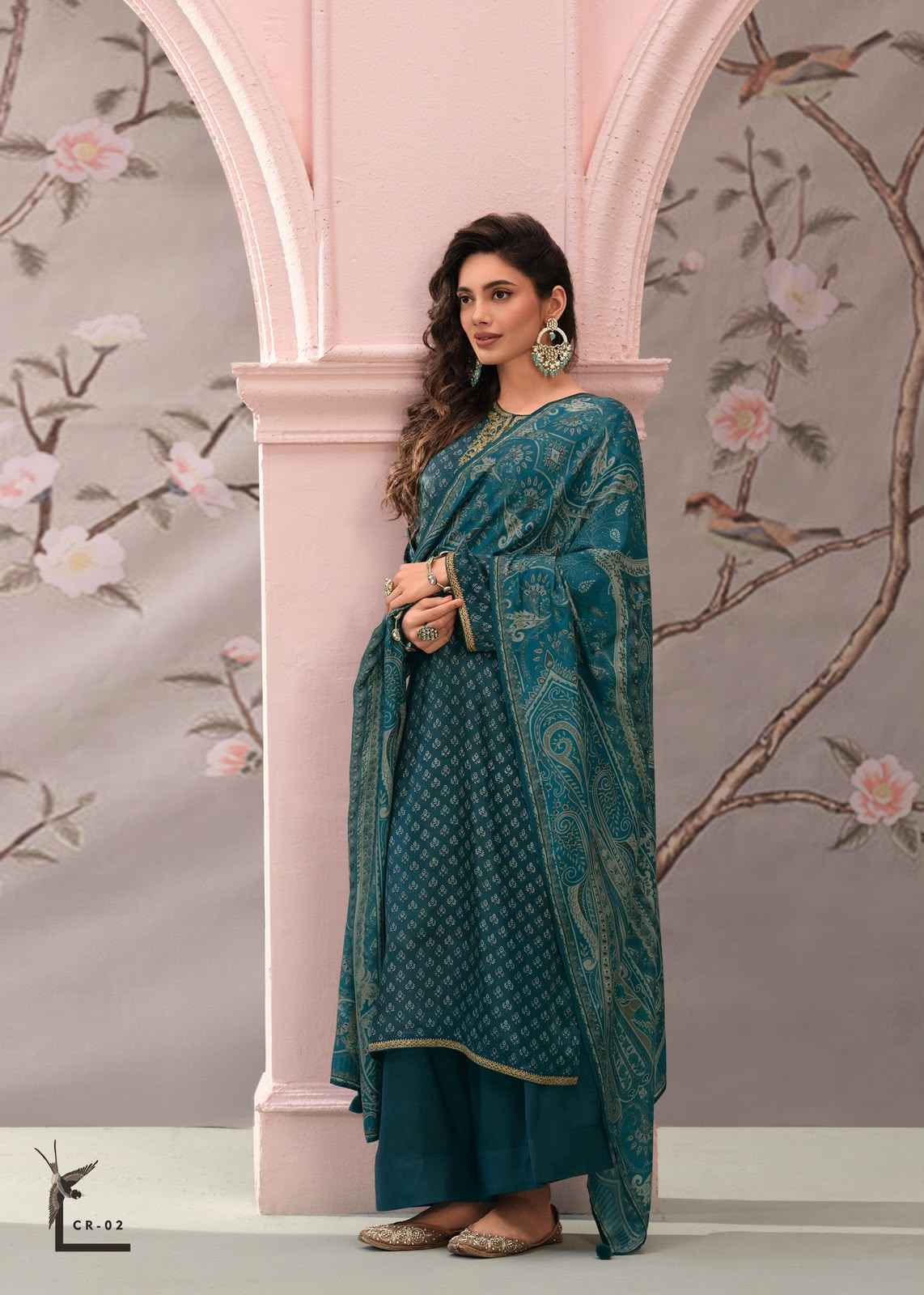 Varshaa Cyrah Modal satin Dress Material 4 pcs Catalogue