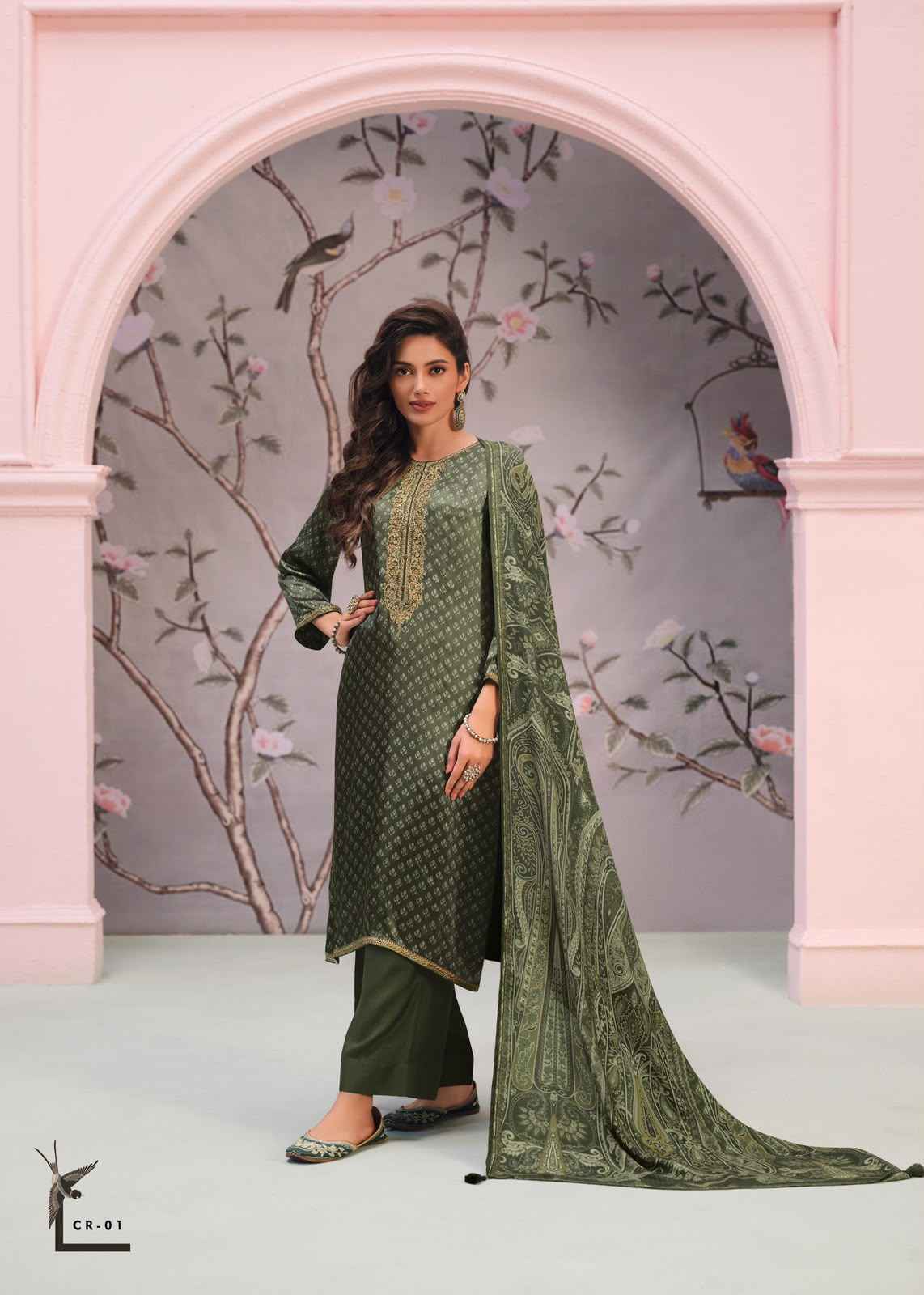 Varshaa Cyrah Modal satin Dress Material 4 pcs Catalogue