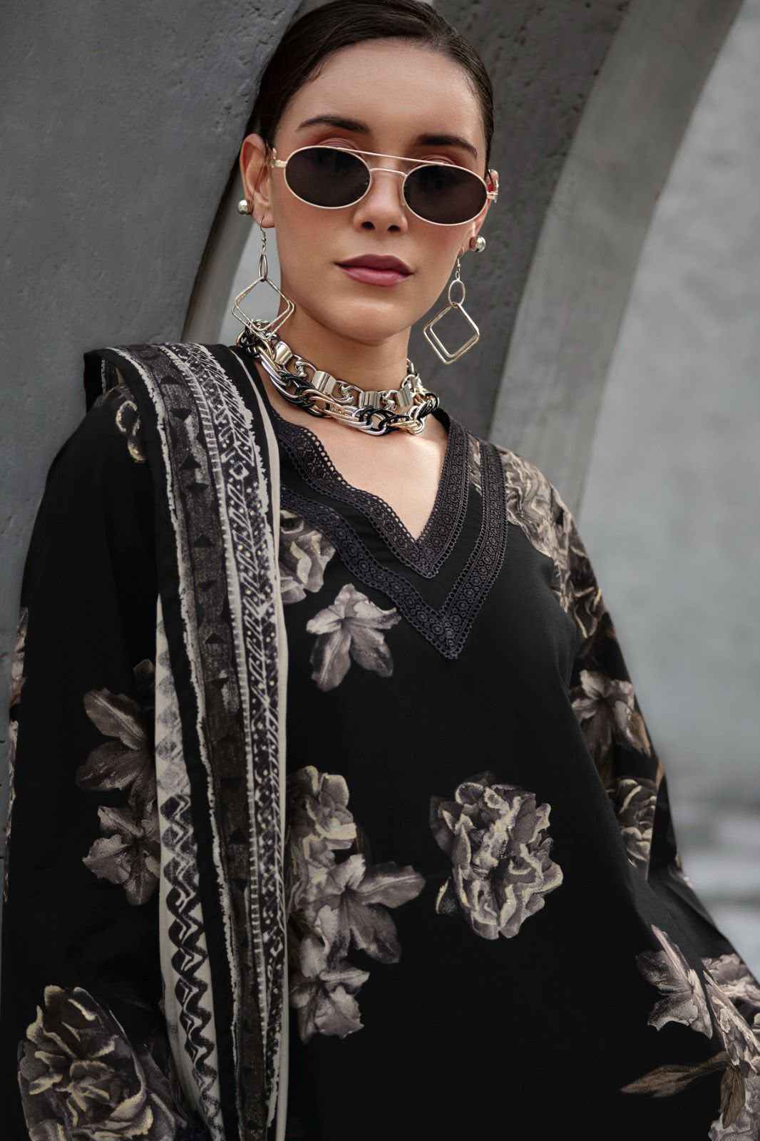 Varshaa The Black Edit Cotton Dress Material (3 pcs Catalogue)