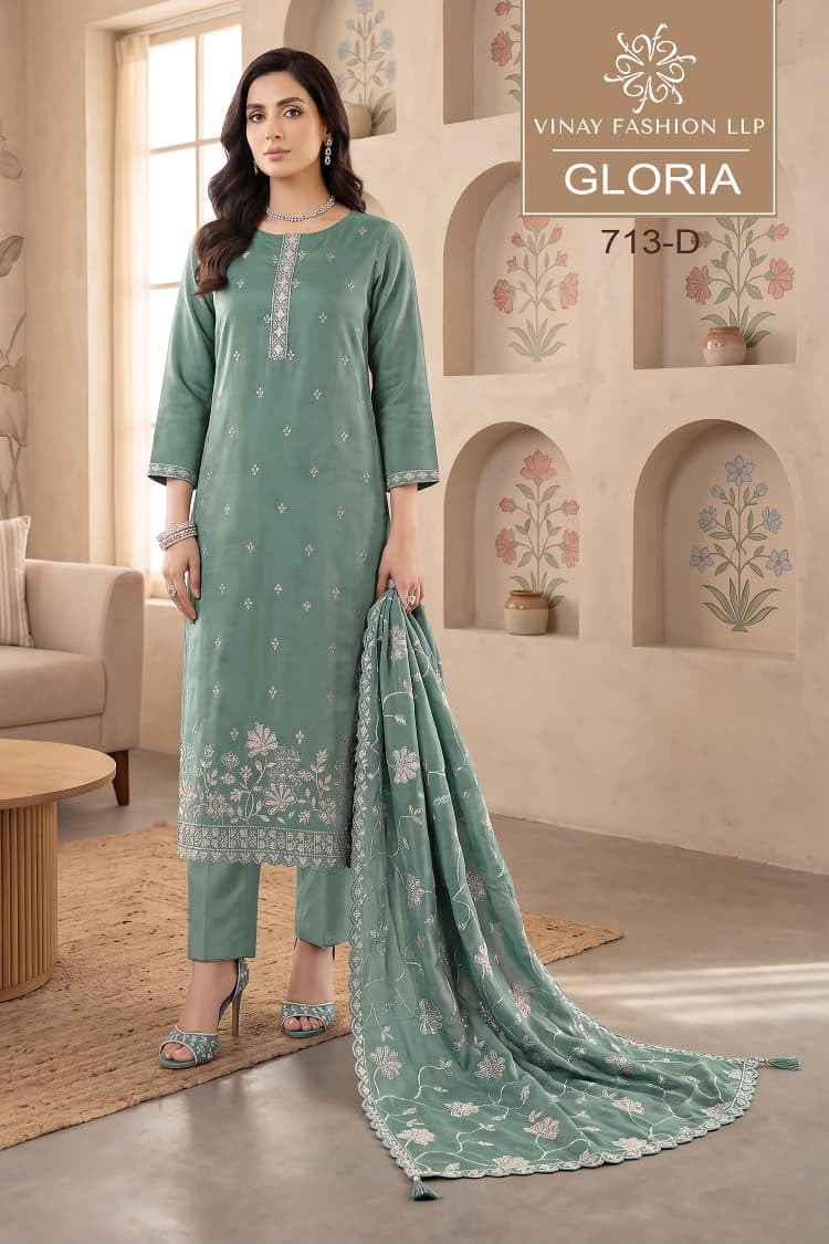 Vinay Fashion Kuleesh Gloriaa Silk Dress Material 4 pcs Catalogue