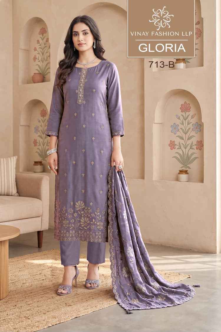 Vinay Fashion Kuleesh Gloriaa Silk Dress Material 4 pcs Catalogue