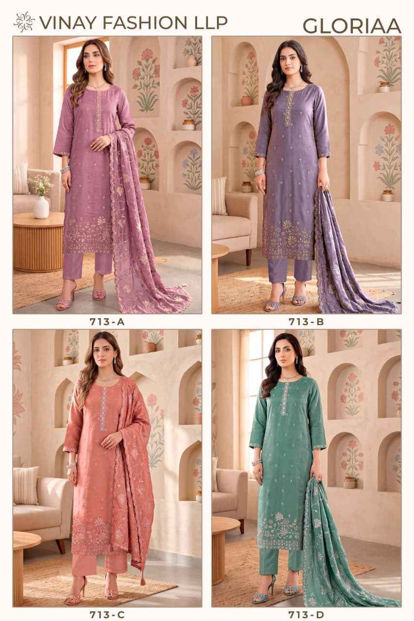 Vinay Fashion Kuleesh Gloriaa Silk Dress Material 4 pcs Catalogue