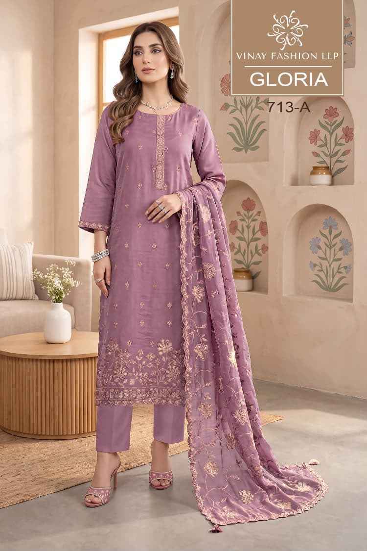 Vinay Fashion Kuleesh Gloriaa Silk Dress Material 4 pcs Catalogue