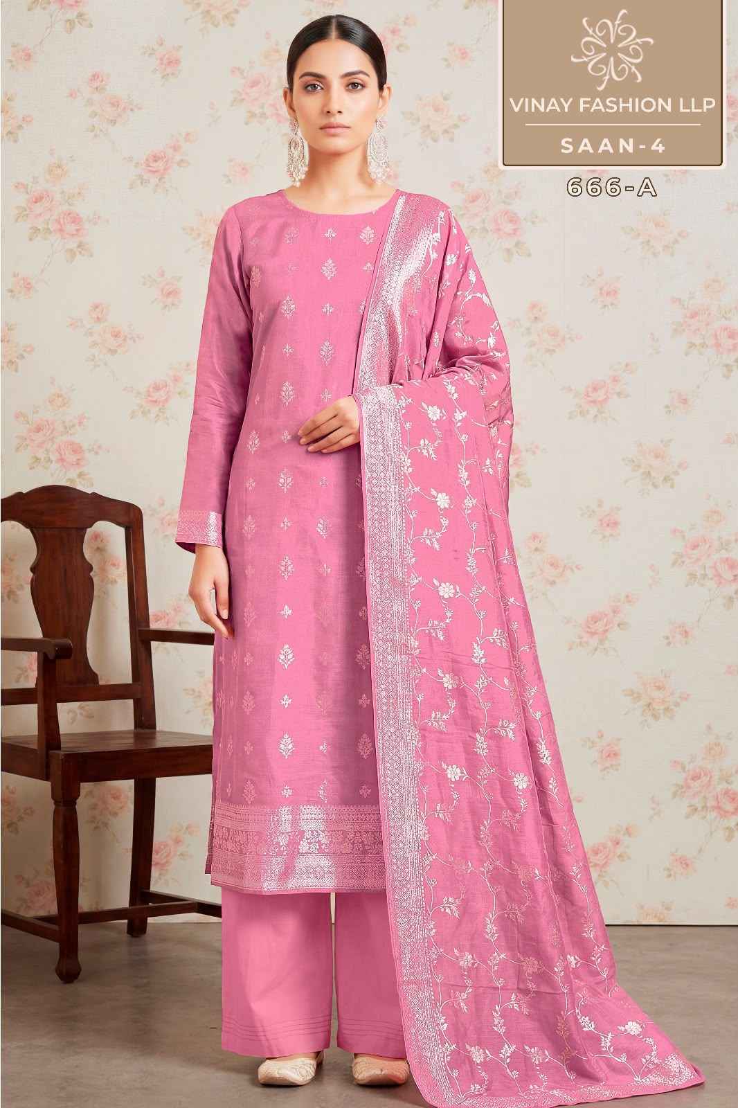 Vinay Kuleesh Saan Vol-4 Viscose Muslin Dress Material (4 pcs Catalogue)