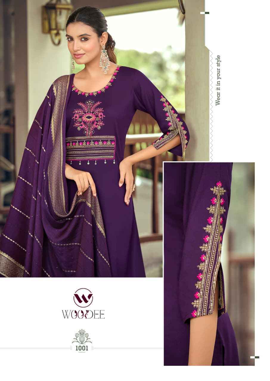 Woodee Nikhaar Rayon Readymade Suit (6 pcs Catalogue)