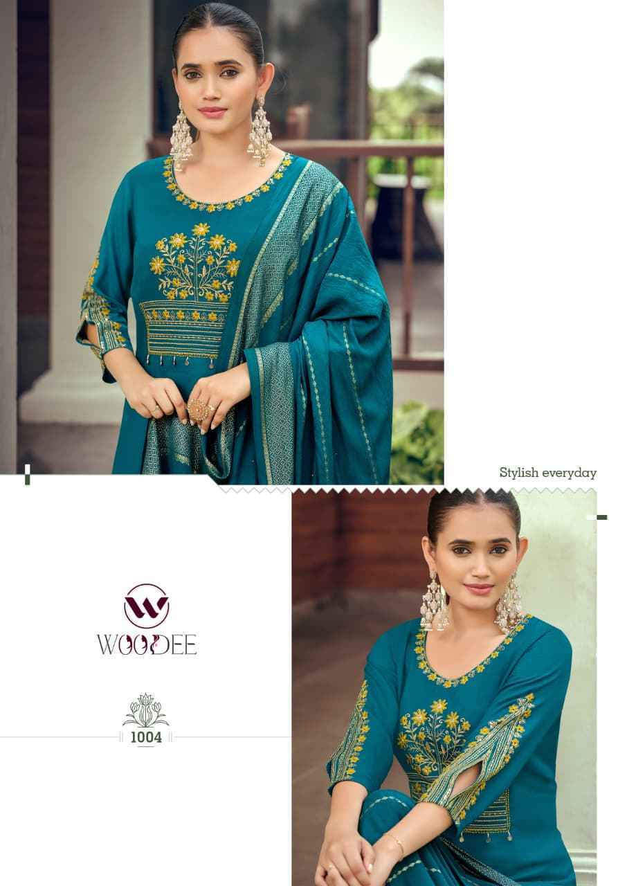 Woodee Nikhaar Rayon Readymade Suit (6 pcs Catalogue)