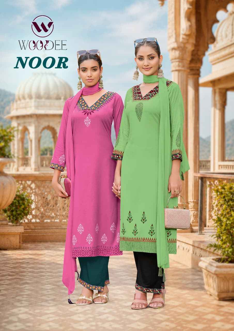 Woodee Noor Rayon Kurti Combo 6 pcs Catalogue