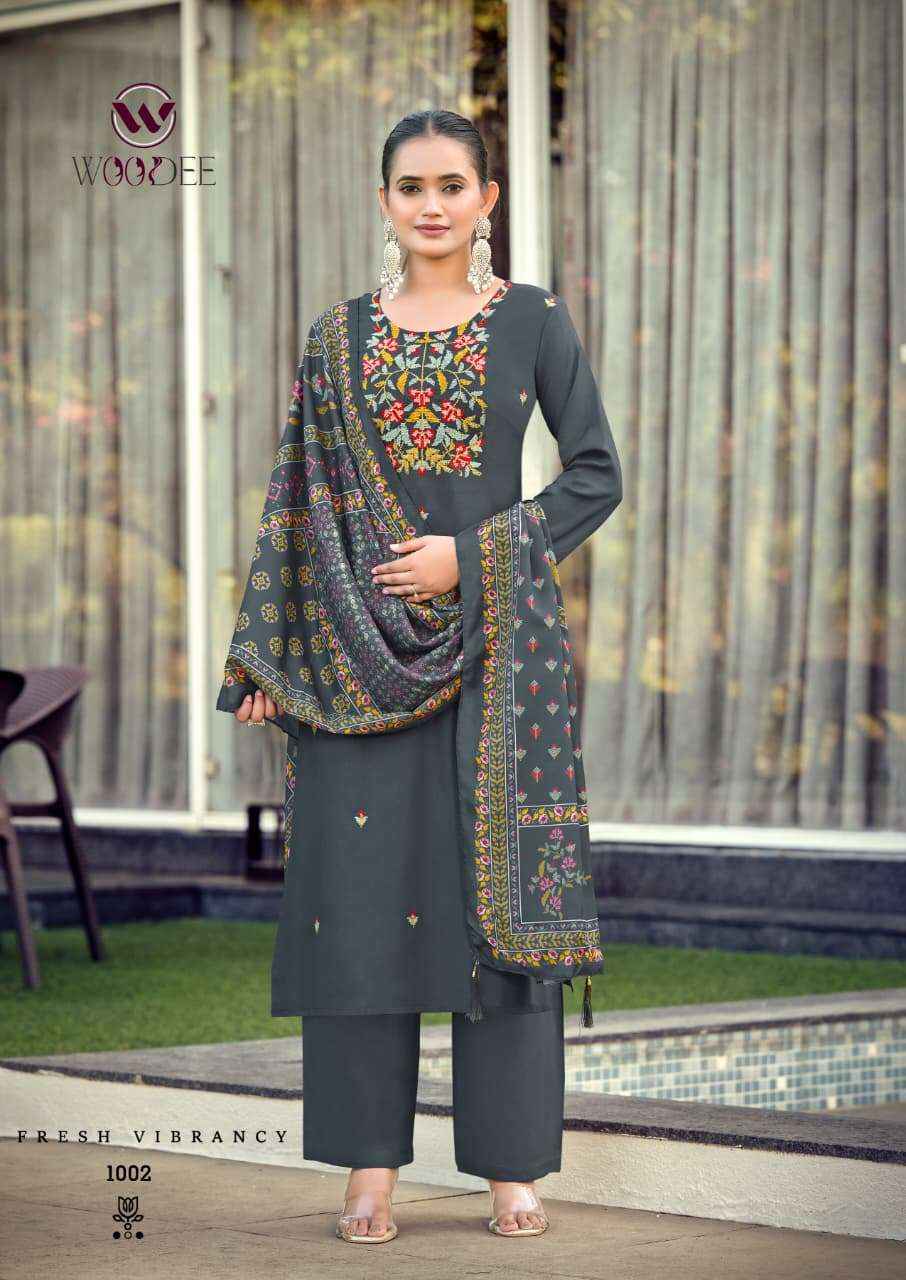 Woodee Rutavi Rayon Readymade Suit (6 pcs Catalogue)